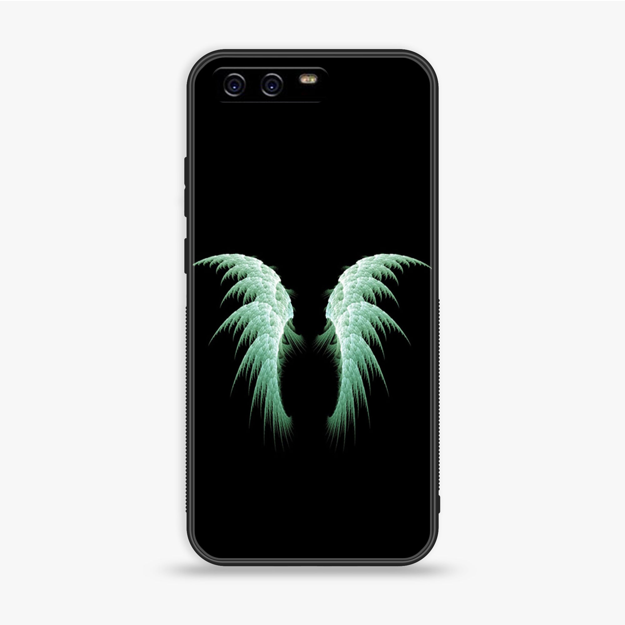 Huawei P10 Plus - Angel Wings Series - Premium Printed Glass soft Bumper shock Proof Case