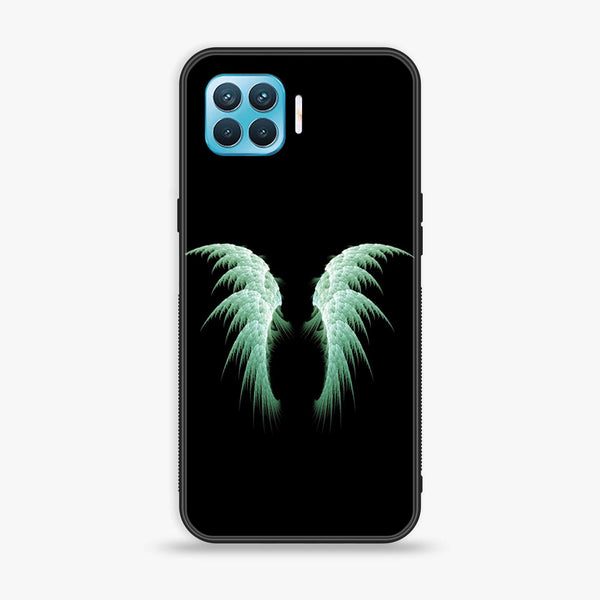 Oppo F17 Pro - Angel Wings Design 5 - Premium Printed Glass soft Bumper shock Proof Case CS-21107