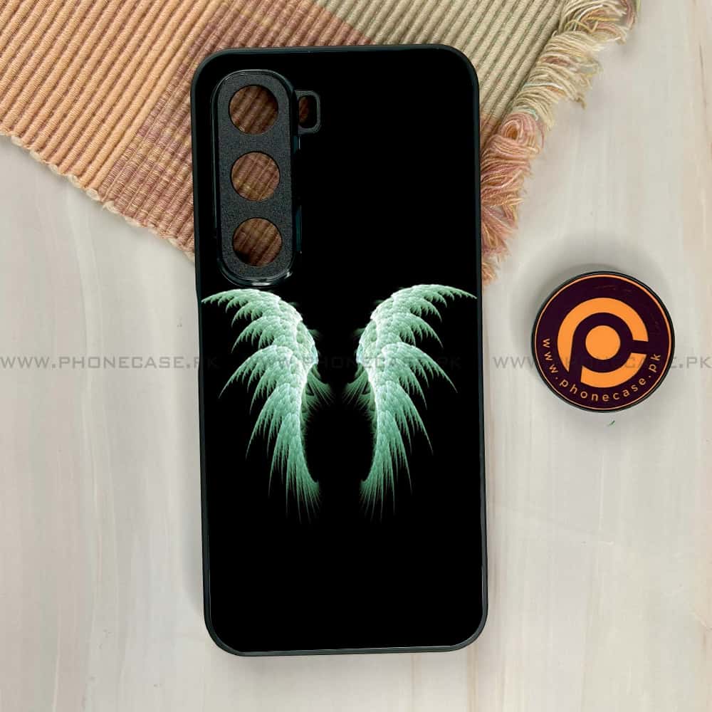 Infinix Hot 60i - Angel Wings Series - Premium Metal Printed soft Bumper shock Proof Case