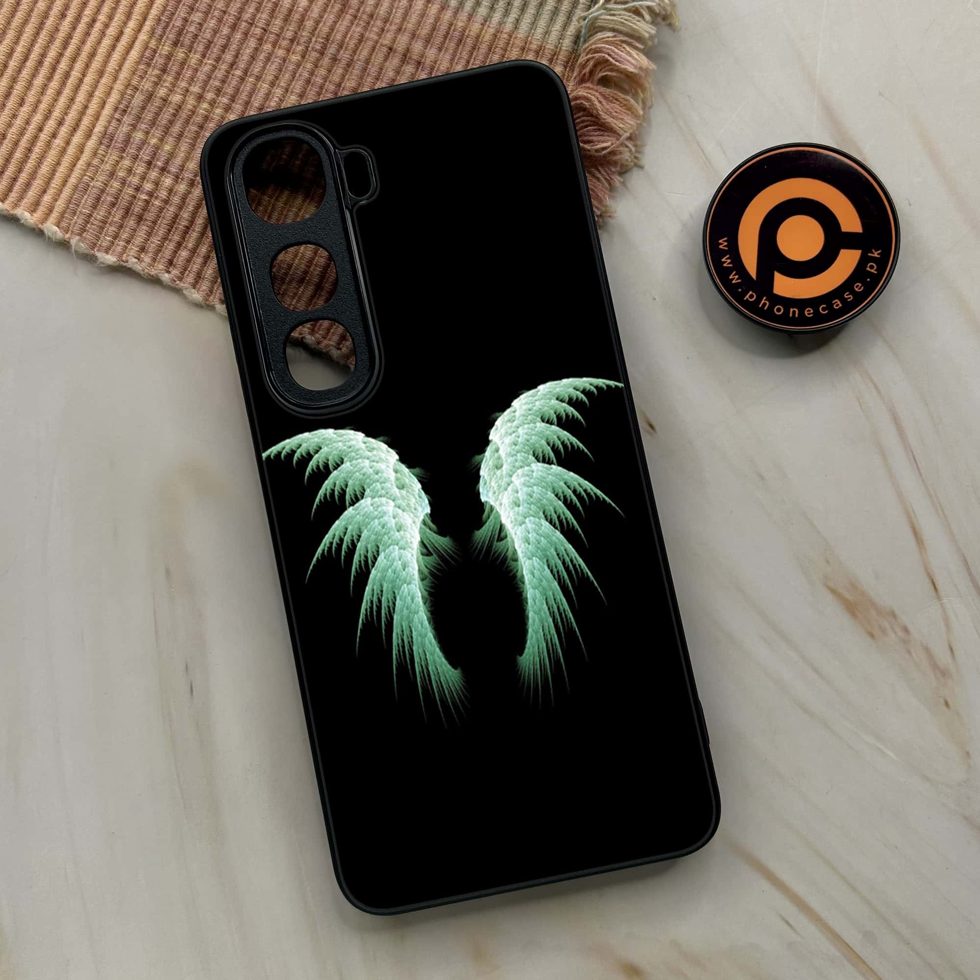 Vivo Y400 - Angel Wings Series - Premium Metal Printed soft Bumper shock Proof Case