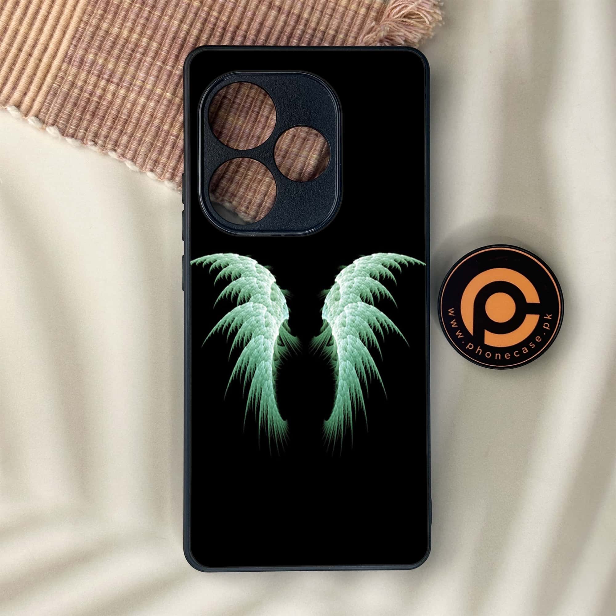 Realme GT 6 - Angel Wings Series - Premium Metal Printed soft Bumper shock Proof Case