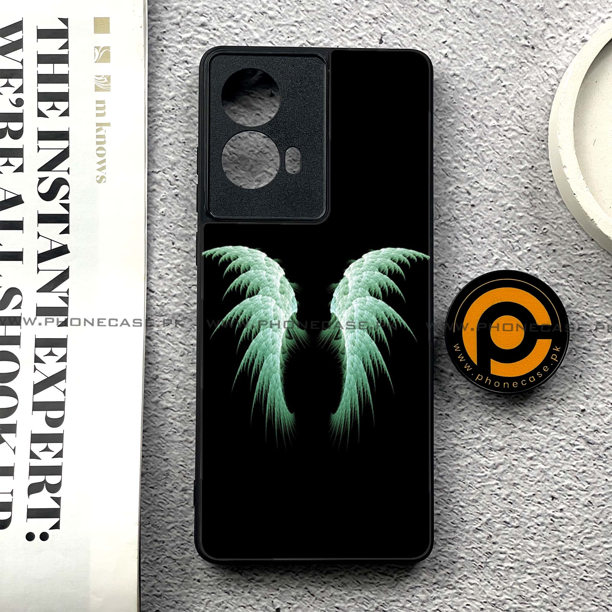 Moto G85 - Angel Wings Series - Premium Printed Glass soft Bumper shock Proof Case