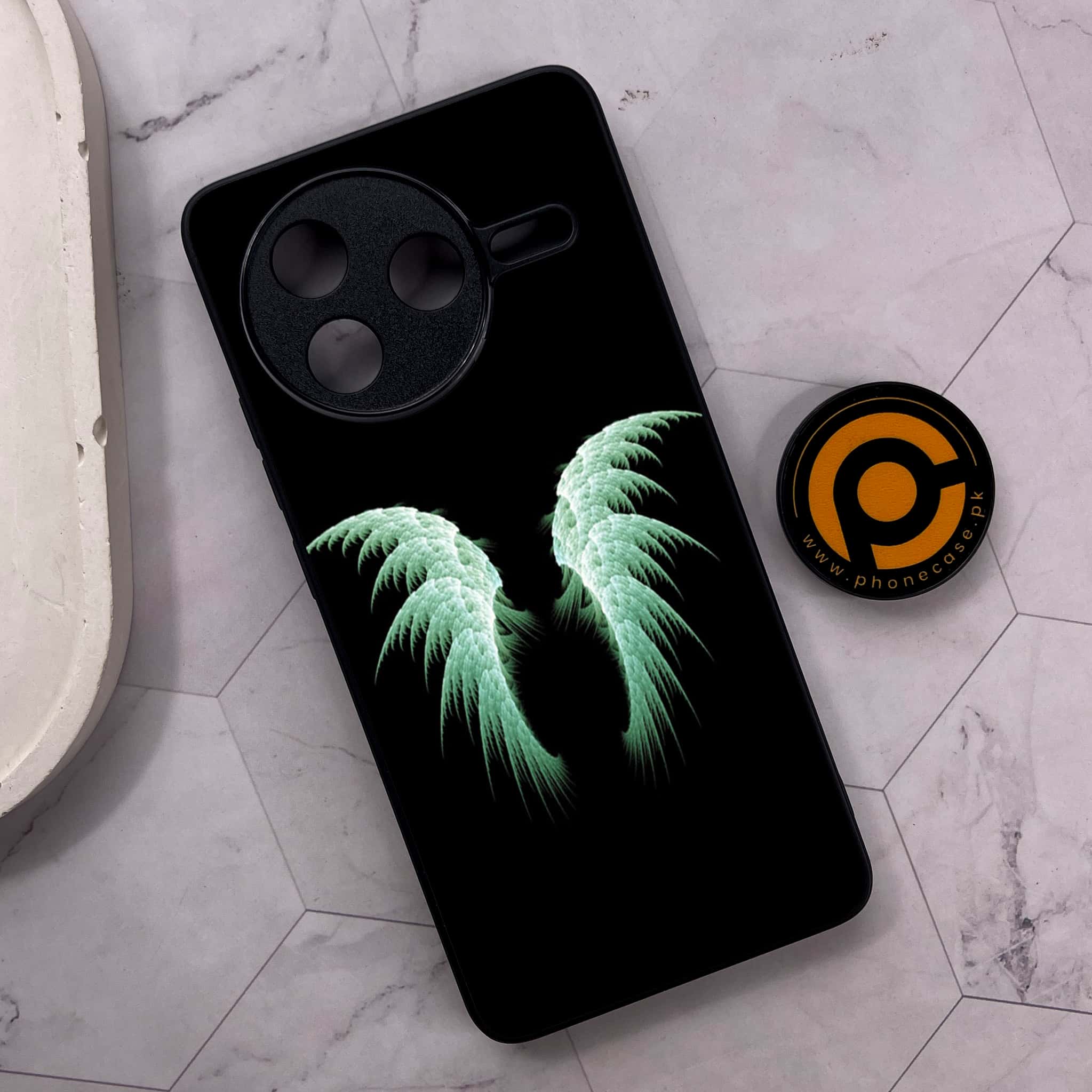 Xiaomi Poco F7 Pro 5G - Angel Wings Series - Premium Metal Printed soft Bumper shock Proof Case