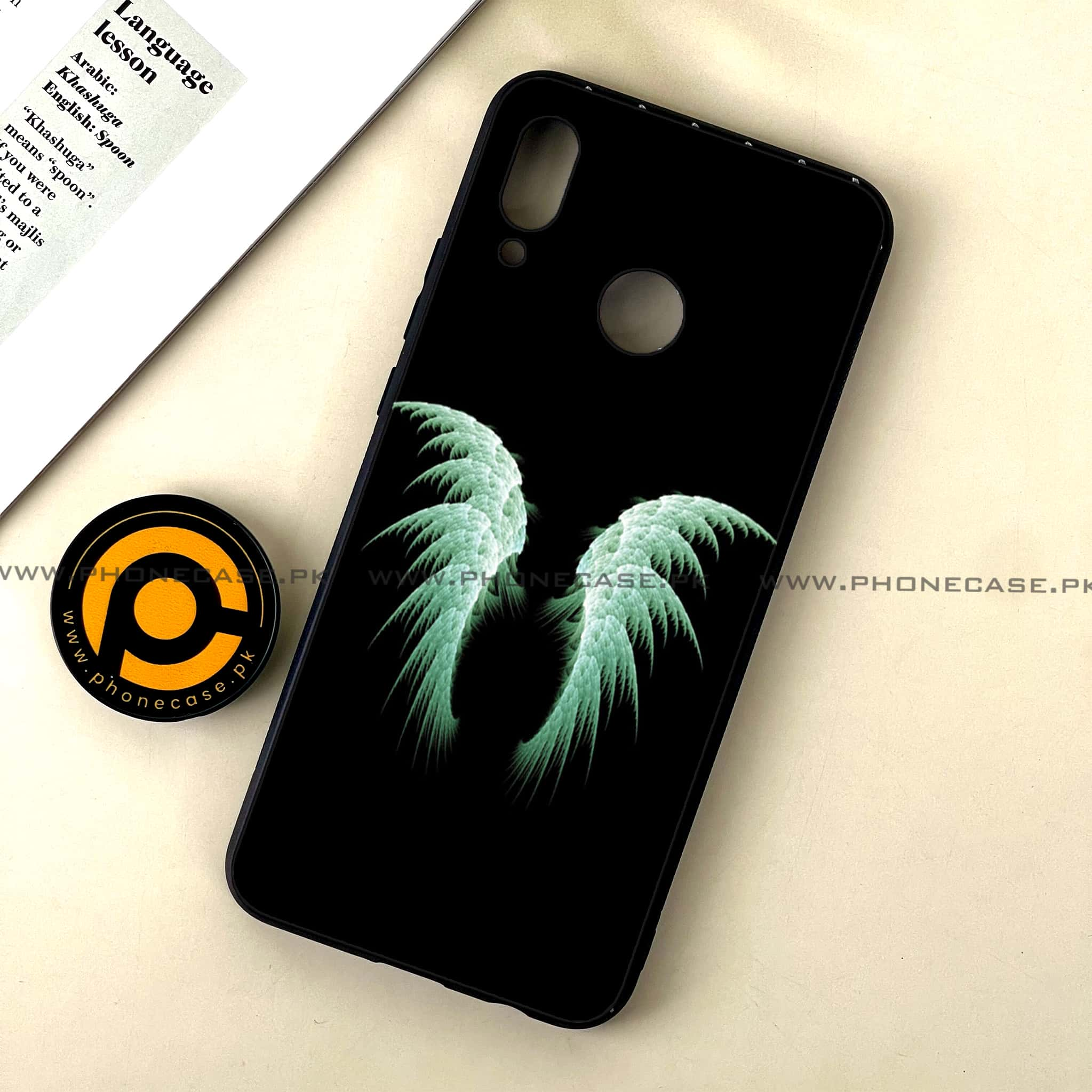 Huawei Nova 3 - Angel Wings Series - Premium Printed Glass soft Bumper shock Proof Case