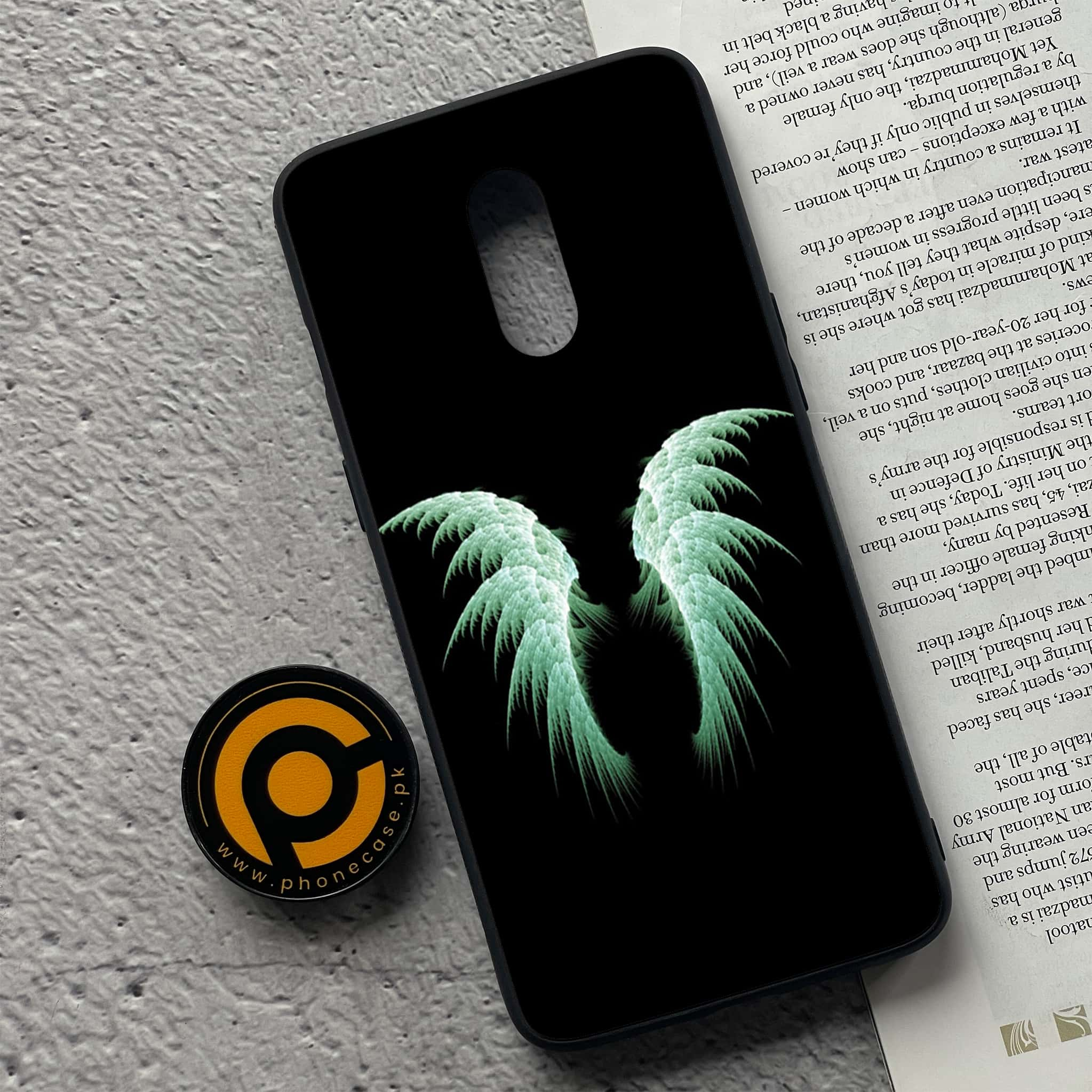 OnePlus 7 - Angel Wings Series - Premium Printed Glass soft Bumper shock Proof Case