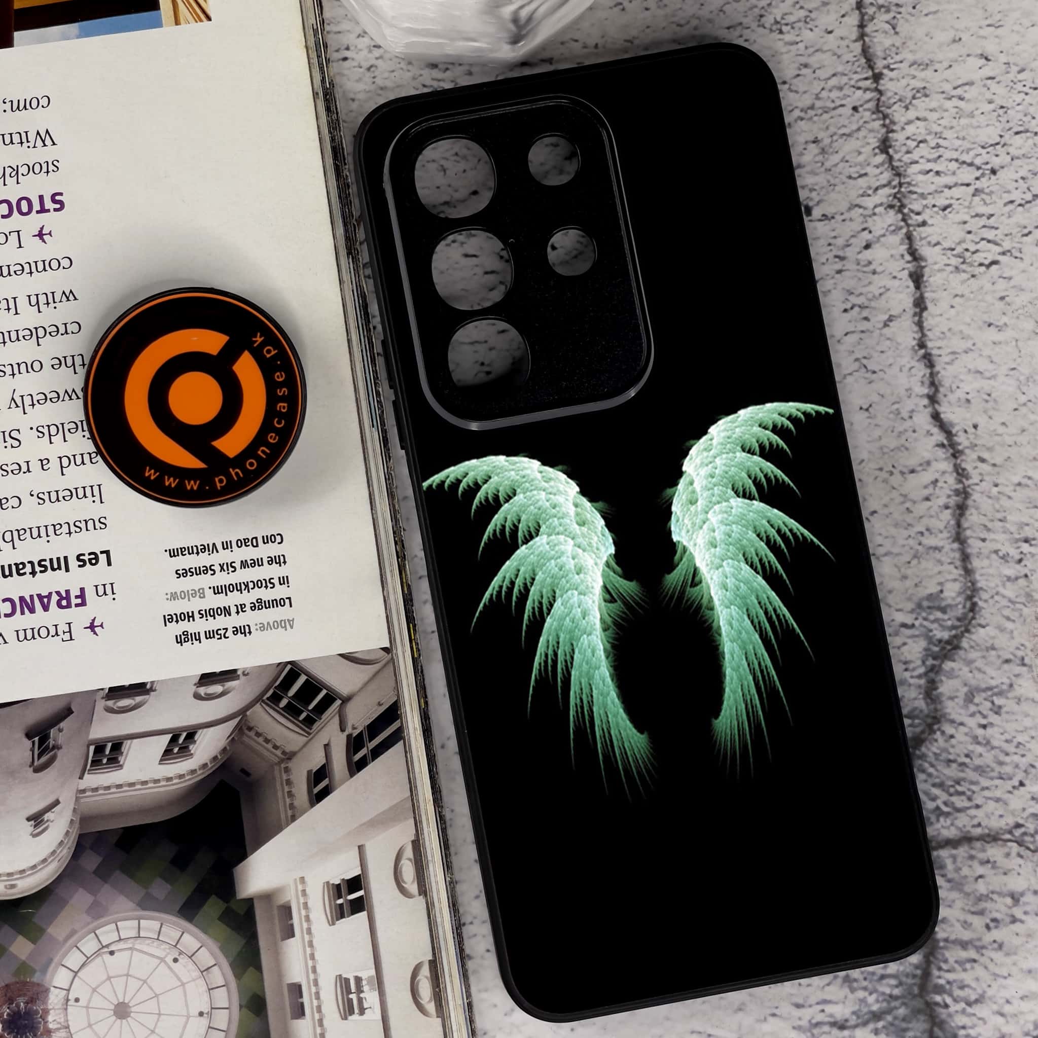 Vivo Y29 4G - Angel Wings Series - Premium Metal Printed soft Bumper Shock Proof Case