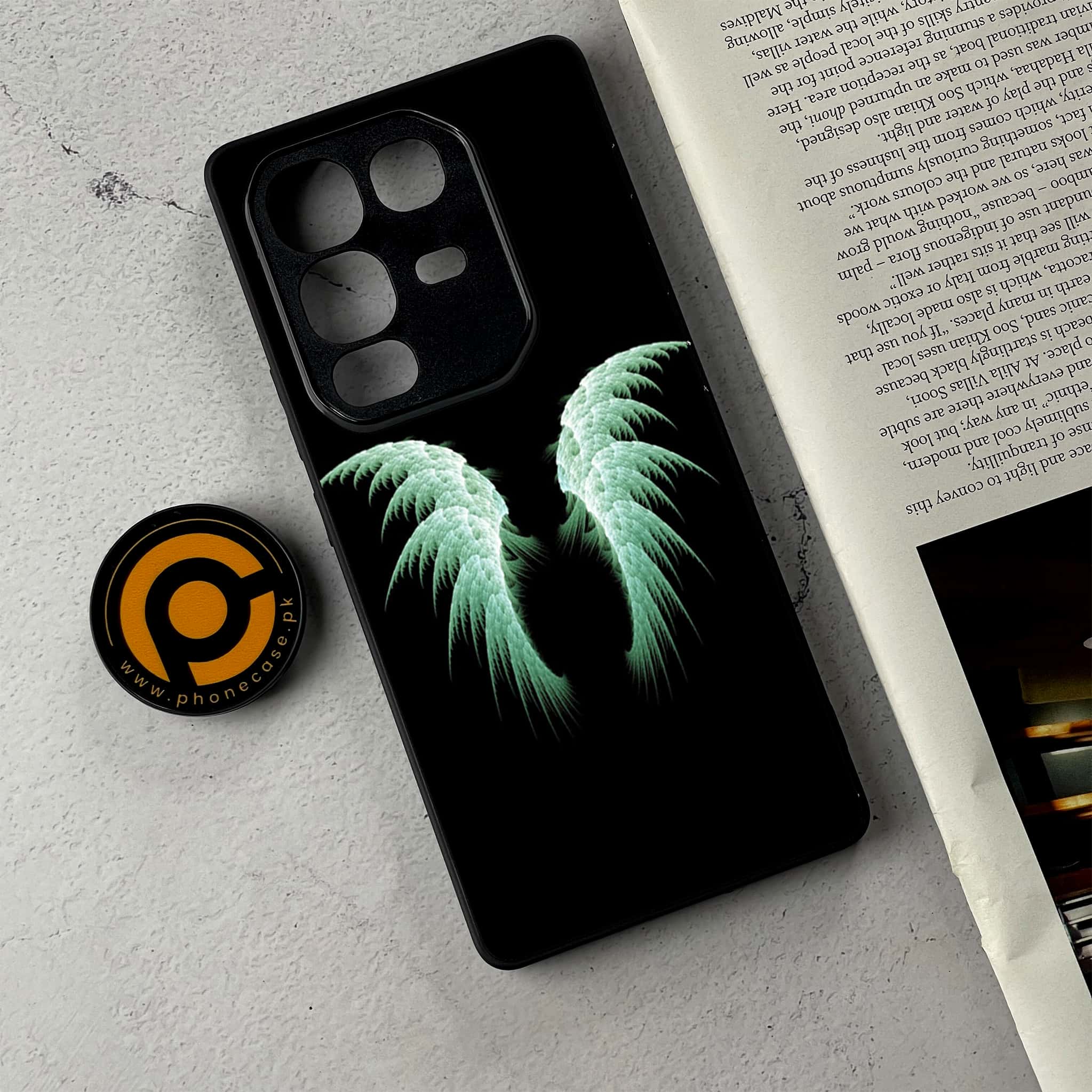 Infinix Note 50 Pro Plus - Angel Wings Series - Premium Metal Printed Soft Bumper Shockproof Case