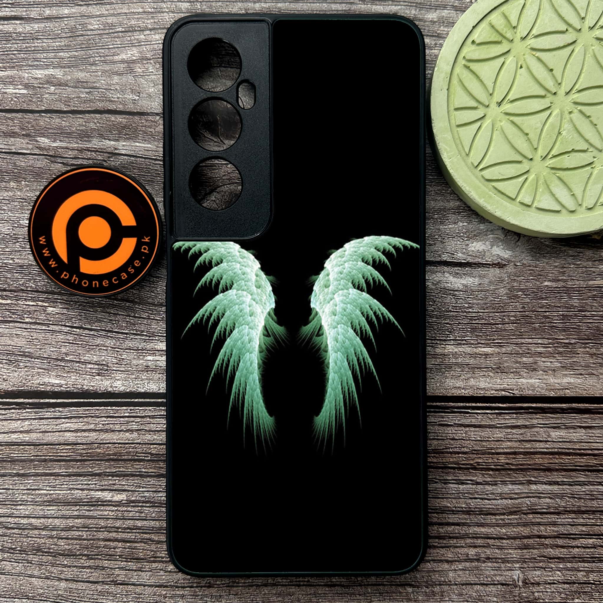 Realme C65  - Angel Wings Series - Premium Metal Printed soft Bumper shock Proof Case