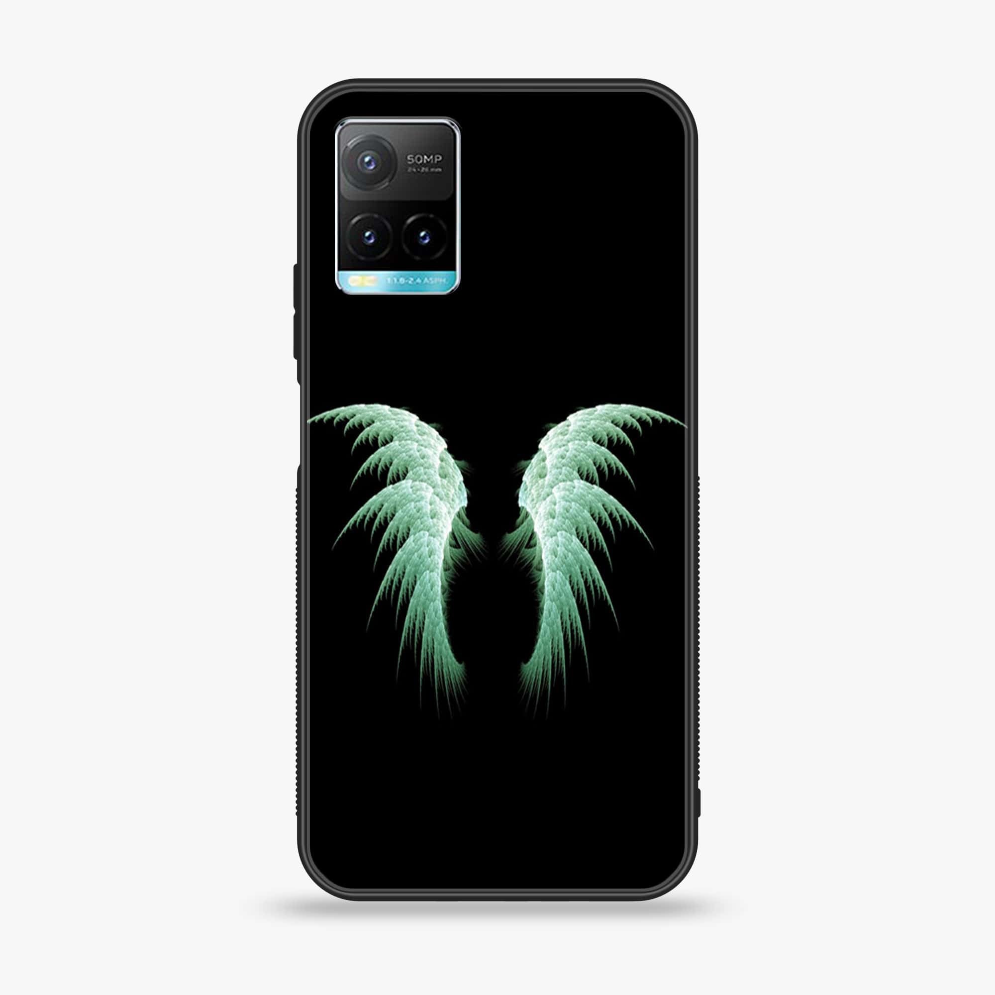 Vivo Y33T Angel Wings Series  Premium Printed Glass soft Bumper shock Proof Case