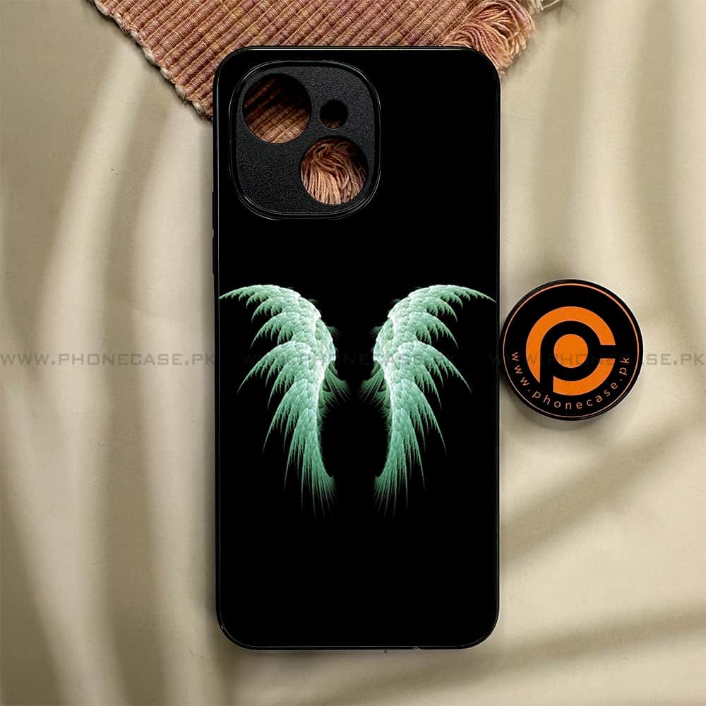 Tecno Spark 40C - Angel Wings Series - Premium Metal Printed soft Bumper shock Proof Case