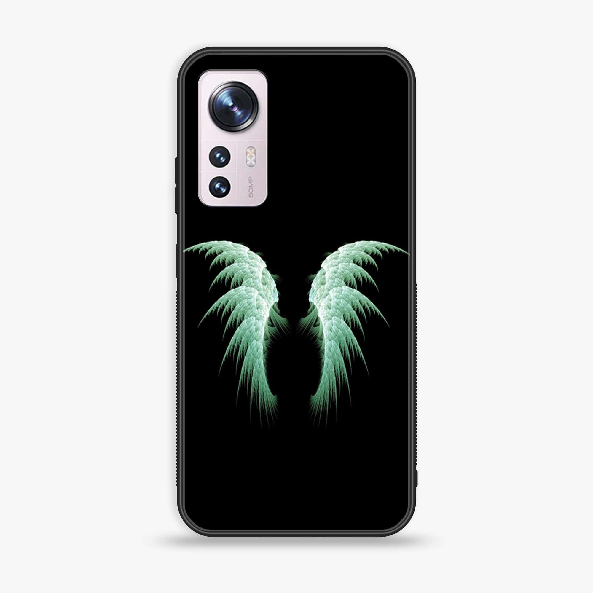 Xiaomi 12 Pro 5G Angel Wings Series  Premium Printed Glass soft Bumper shock Proof Case