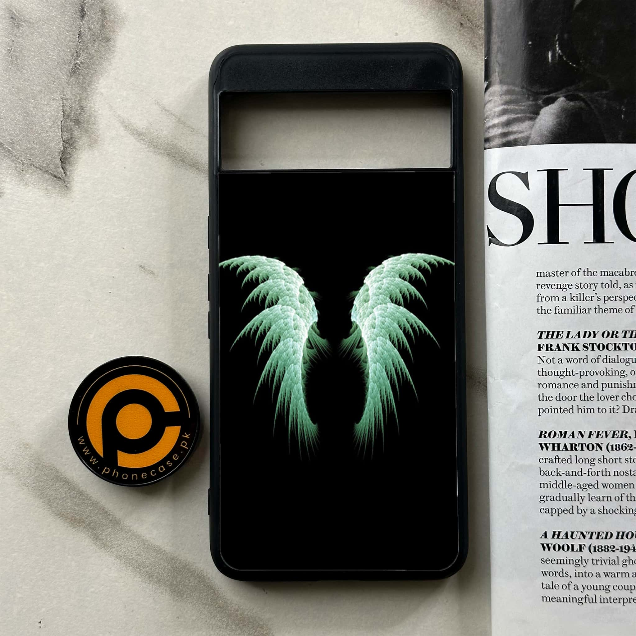 Google Pixel 8 Pro - Angel Wings Series - Premium Printed Glass soft Bumper shock Proof Case