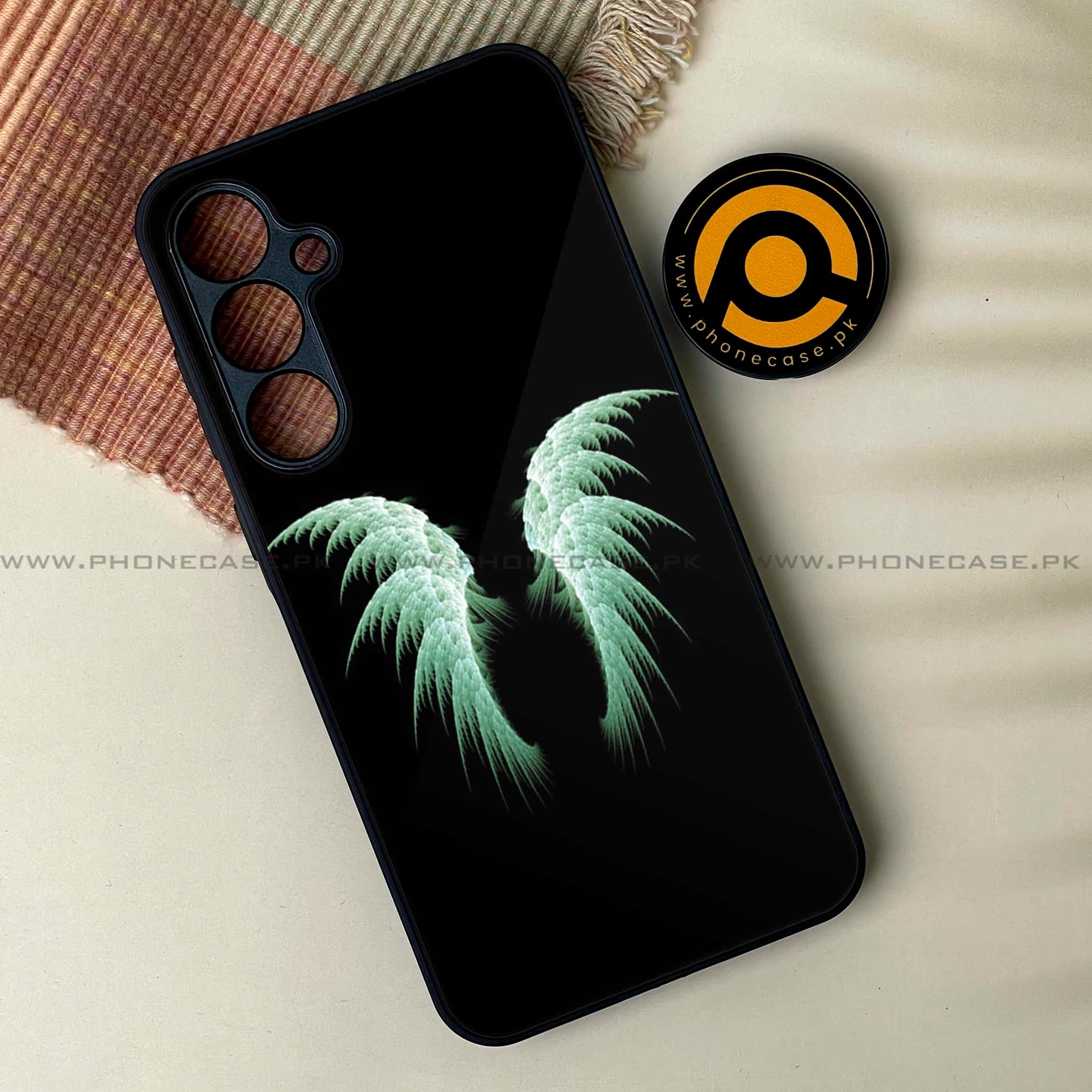Samsung Galaxy A54 - Angel Wings Series - Premium Printed Glass soft Bumper shock Proof Case