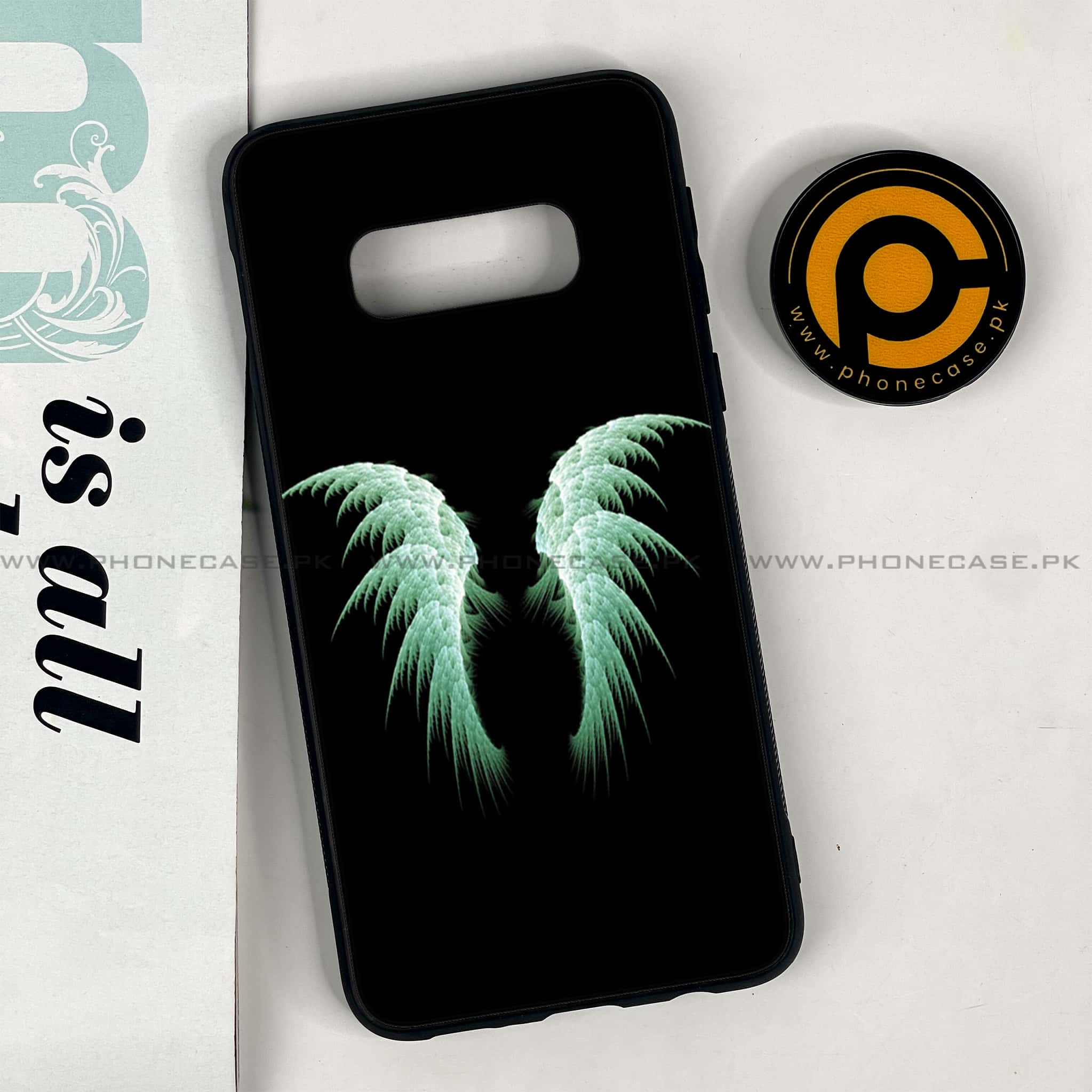 Galaxy S10e - Angel Wings Series - Premium Printed Glass soft Bumper shock Proof Case