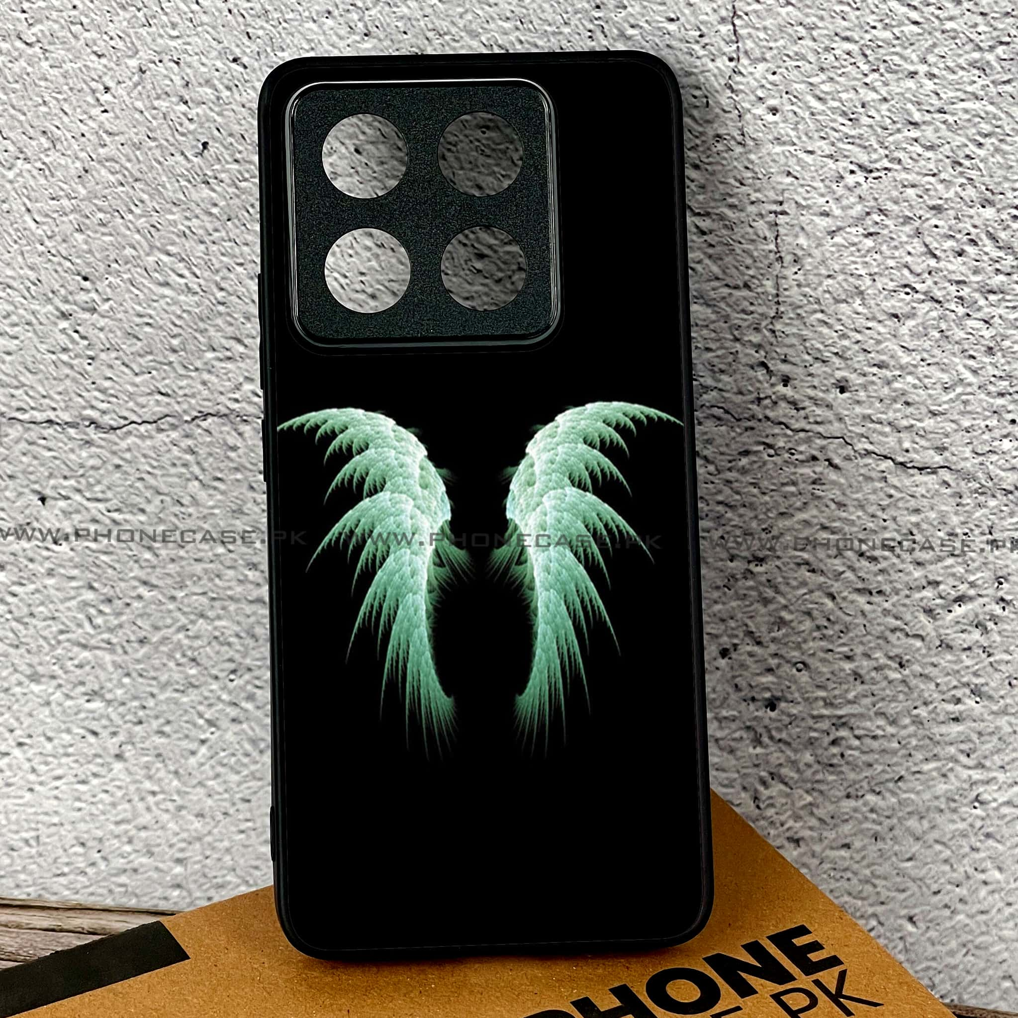 Xiaomi 14T Pro - Angel Wings Series - Premium Printed Glass soft Bumper shock Proof Case