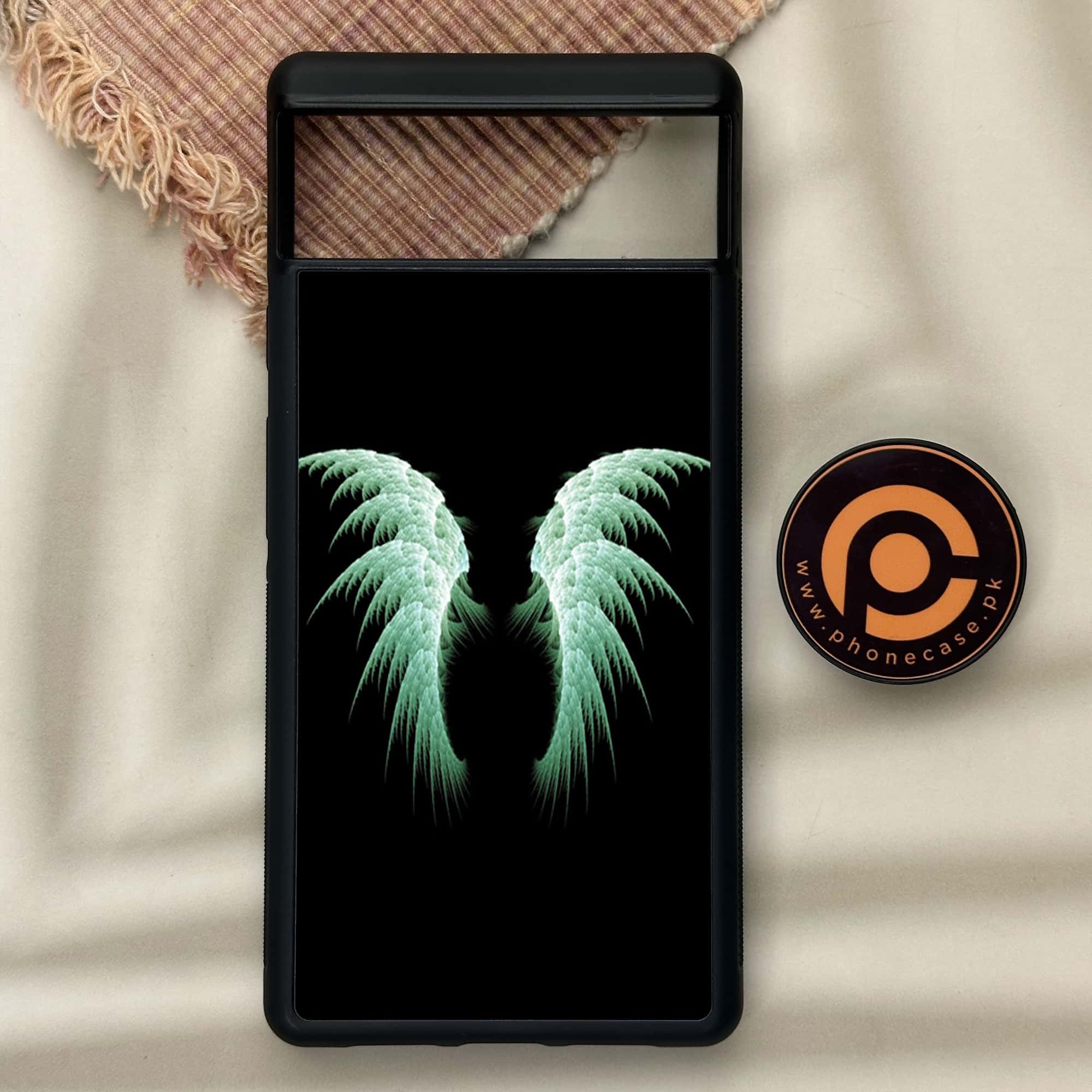 Google Pixel 6 - Angel Wings Series - Premium Metal Printed soft Bumper Shock Proof Case