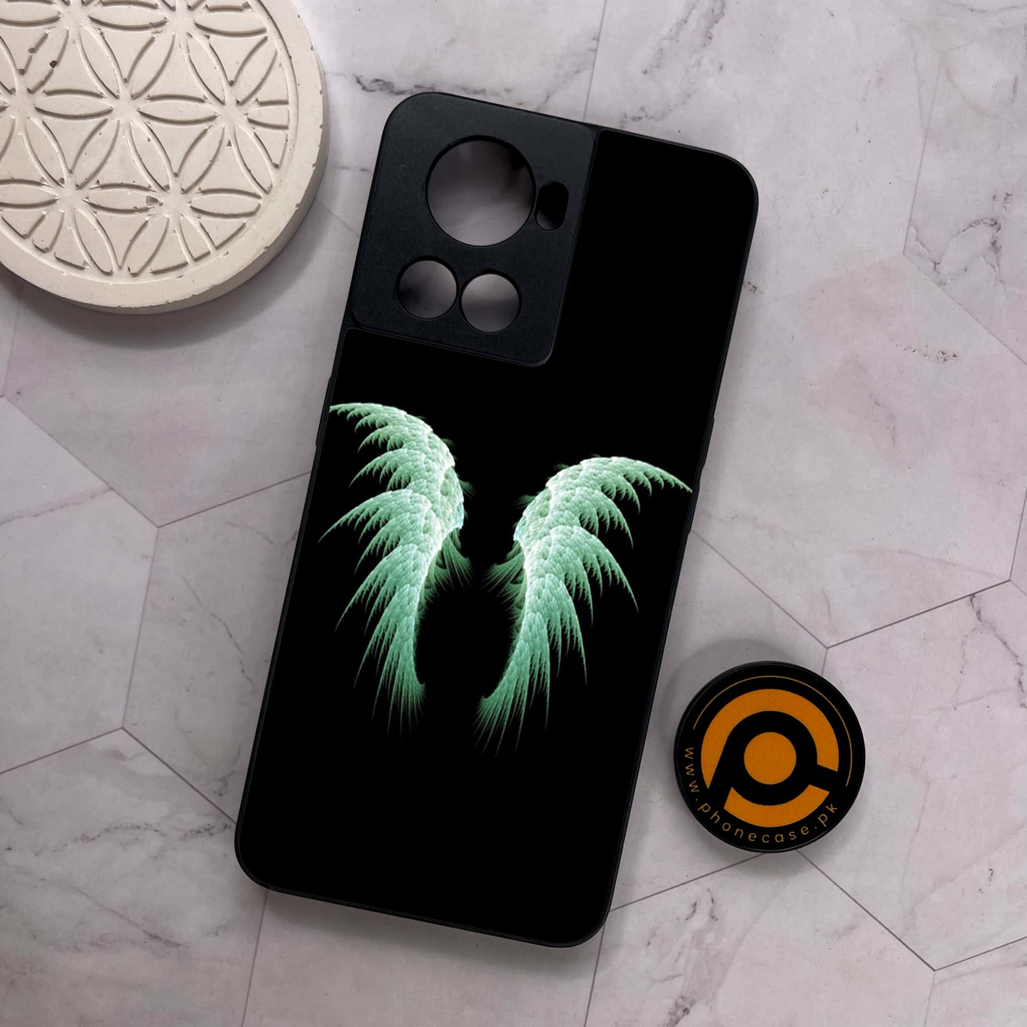 OnePlus 10R - Angel Wings Series - Premium Metal Printed soft Bumper shock Proof Case