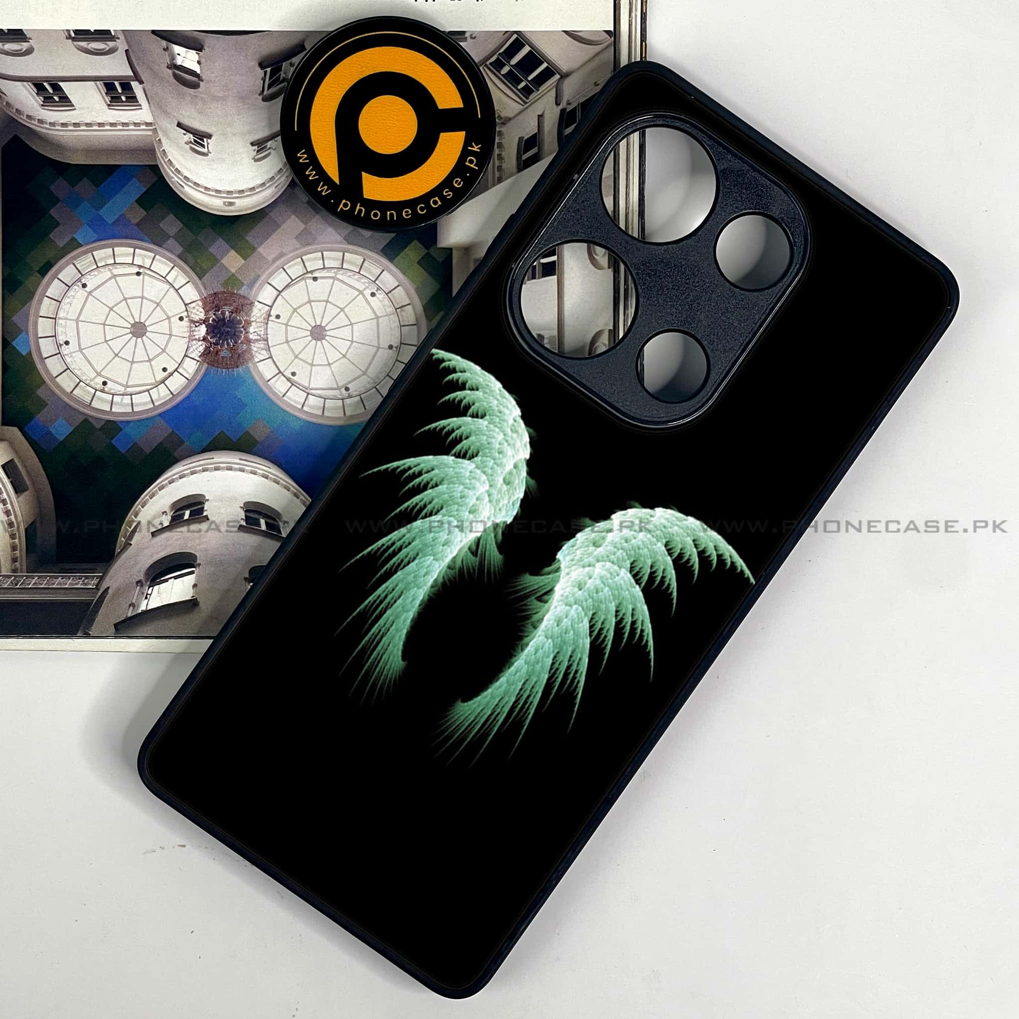 Redmi Note 13 Pro 4G - Angel Wings Series - Premium Metal Printed soft Bumper shock Proof Case