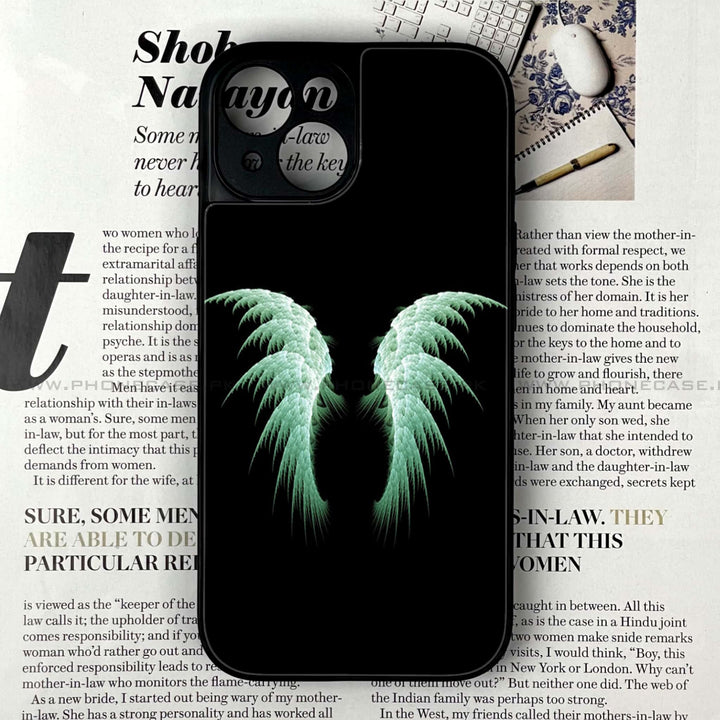 iPhone 13 - Angel Wings Design 5- Premium Metal Printed soft Bumper shock Proof Case CS-44267