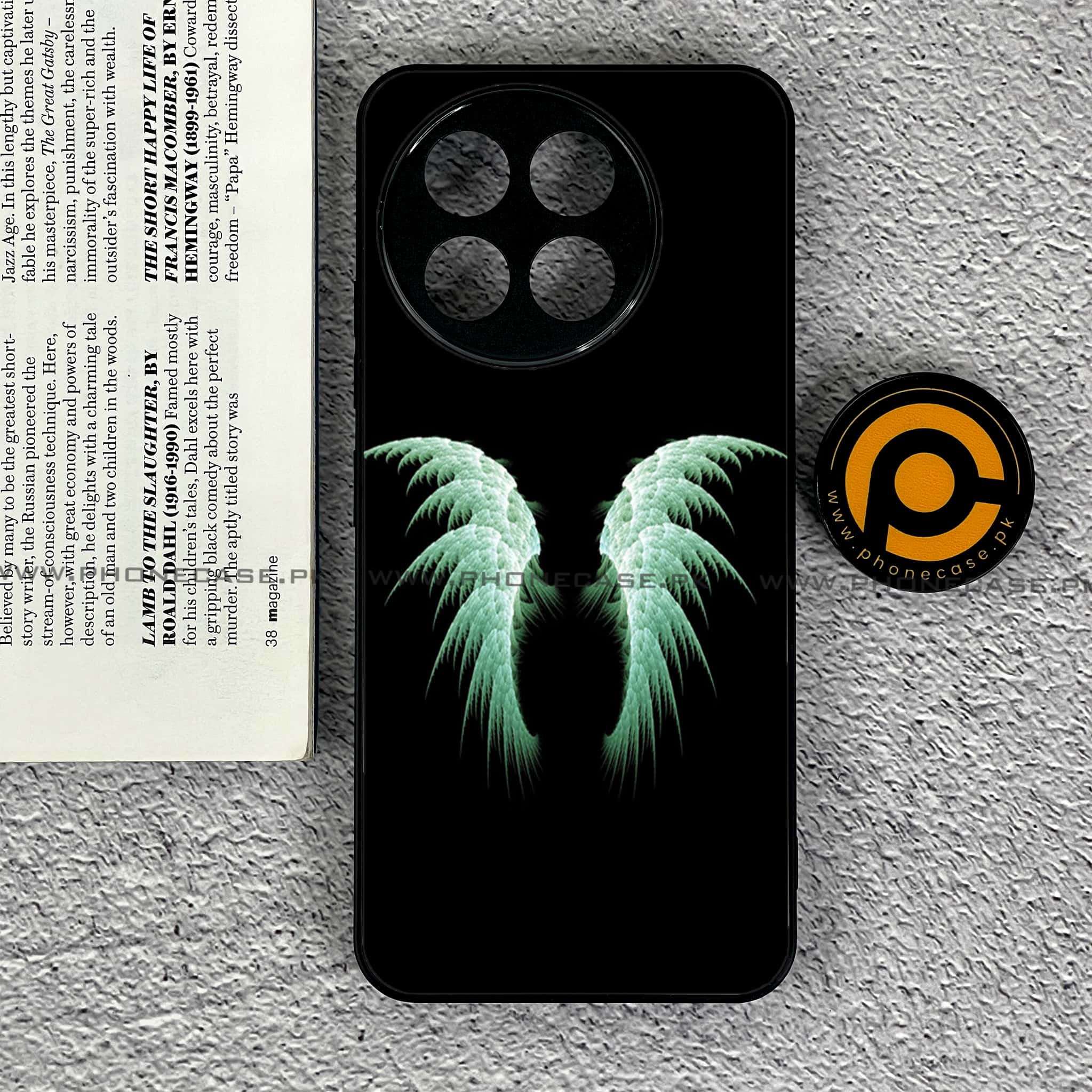 Tecno Spark 30 Pro - Angel Wings Series - Premium Printed Glass soft Bumper shock Proof Case