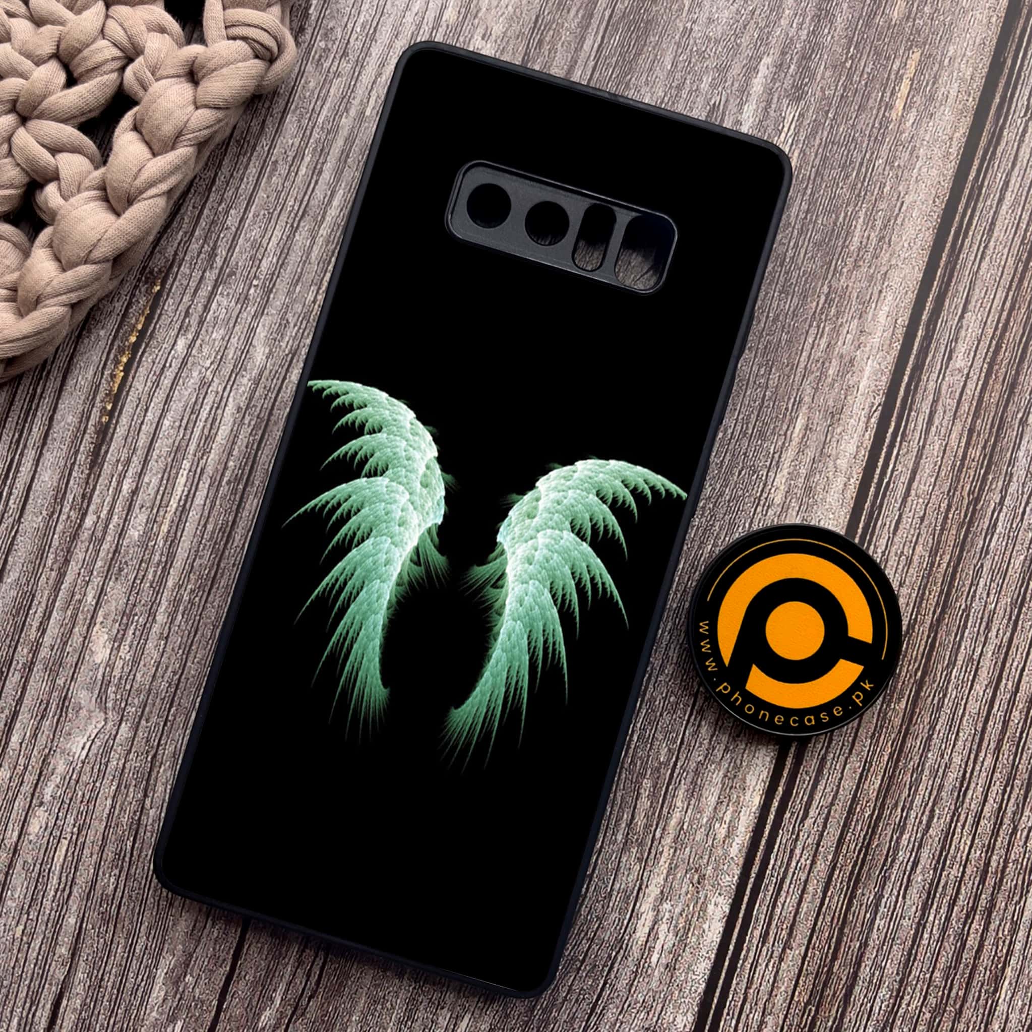 Samsung Galaxy Note 8 - Angel Wing Series - Premium Metal Printed soft Bumper shock Proof Case
