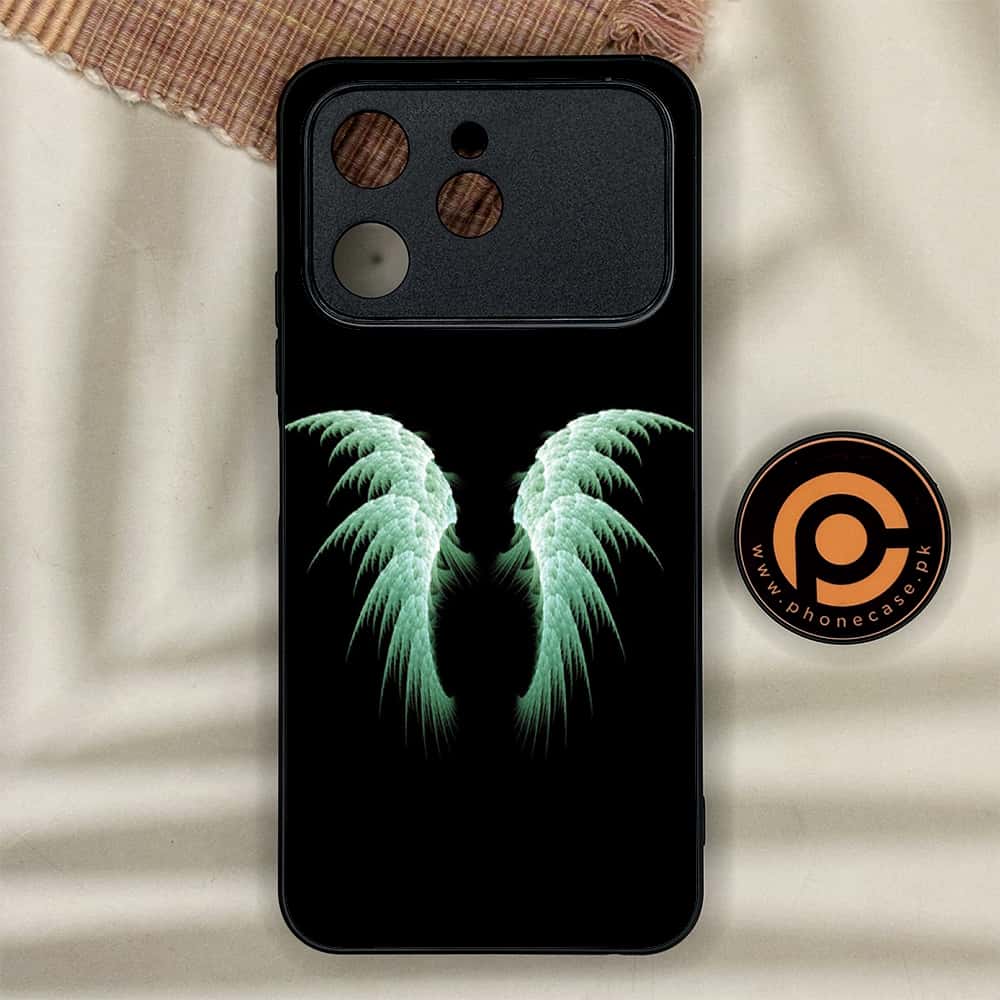 Tecno Spark 40 - Angel Wings Series - Premium Metal Printed soft Bumper shock Proof Case