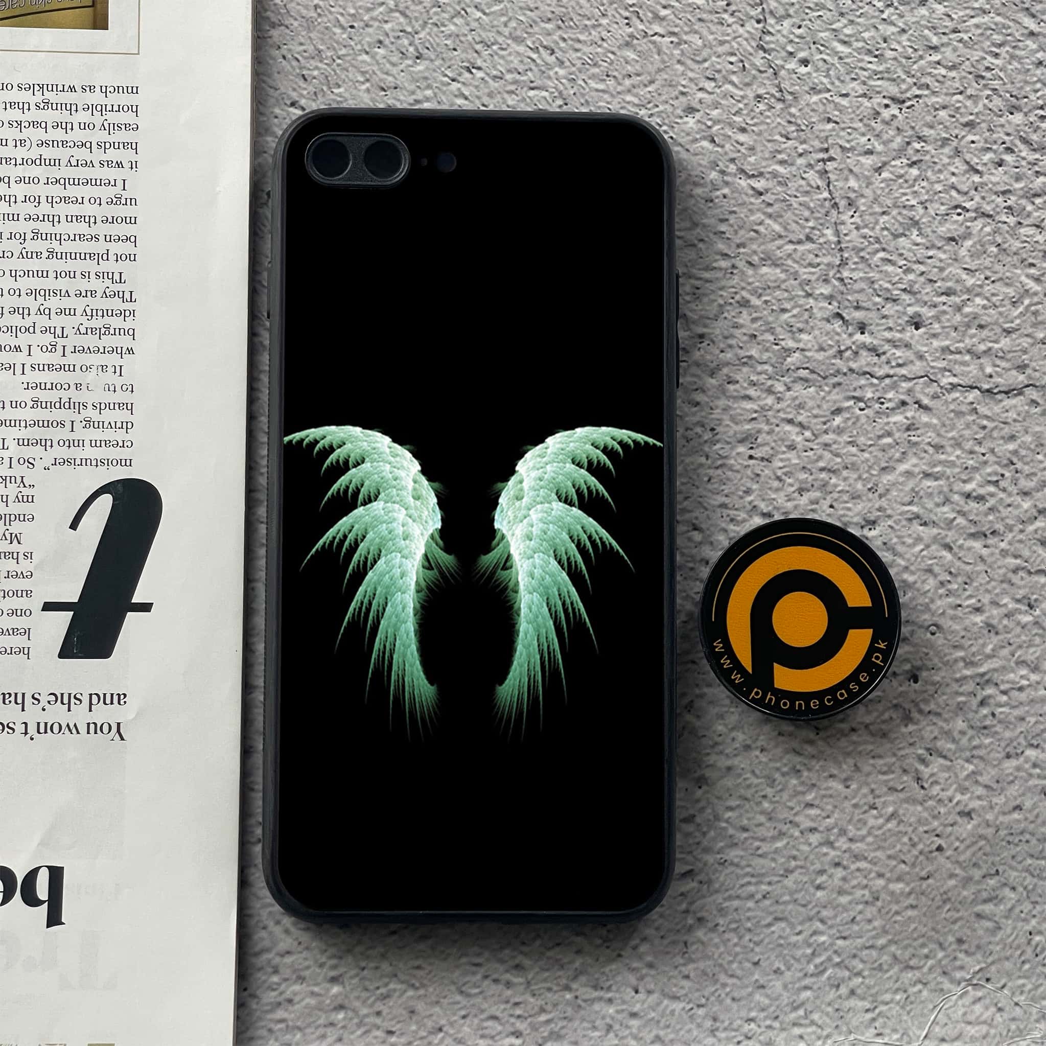iPhone 7 Plus/ 8 Plus - Angel Wings Series - Premium Printed Glass soft Bumper shock Proof Case