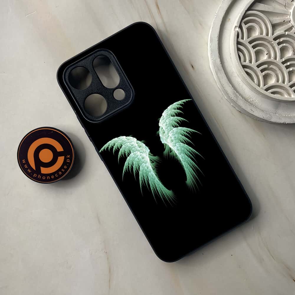 Oppo Reno 14 5G - Angel Wings Series - Premium Metal Printed soft Bumper shock Proof Case