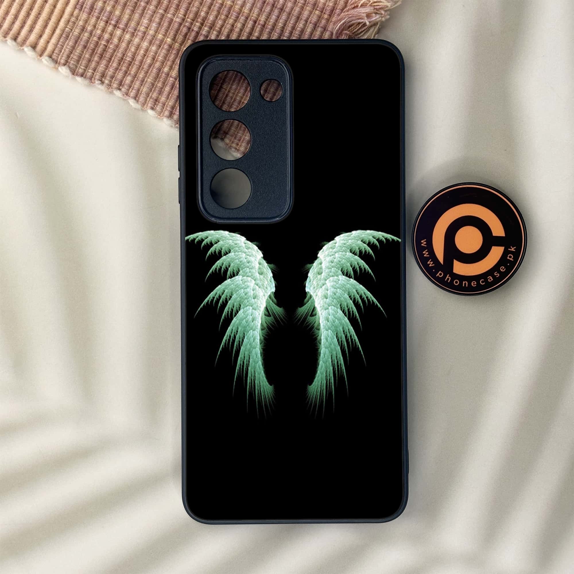 Oppo A5 2025 - Angel Wings Series - Premium Metal Printed soft Bumper shock Proof Case