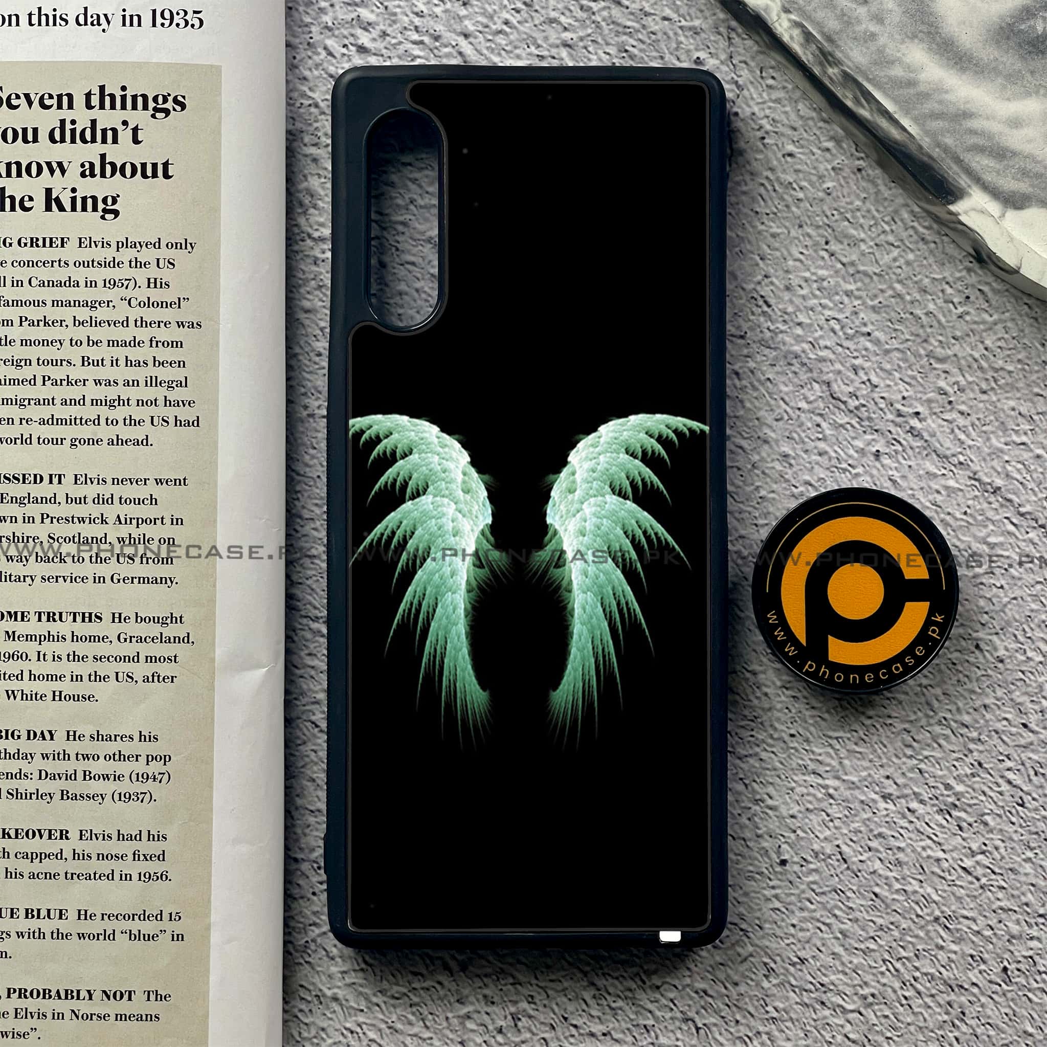 LG Velvet - Angel Wings Series - Premium Printed Glass soft Bumper shock Proof Case