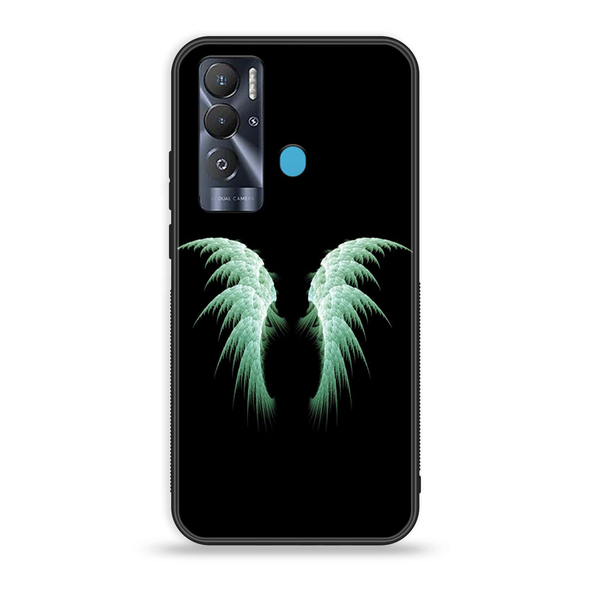 Tecno Pova Neo Angel Wings series Premium Printed Glass soft Bumper shock Proof Case