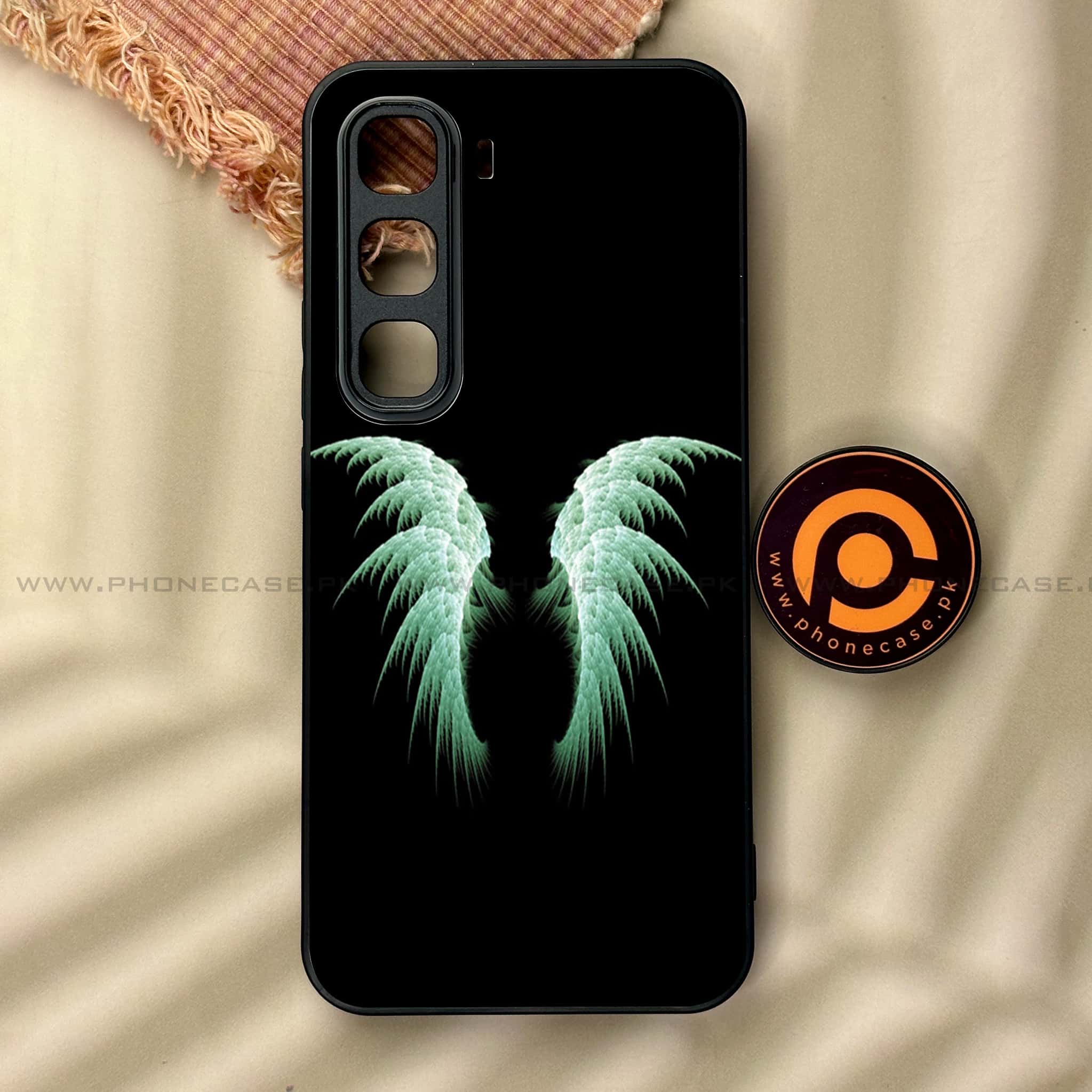 Infinix Hot 60 Pro - Angel Wings Series - Premium Metal Printed soft Bumper shock Proof Case