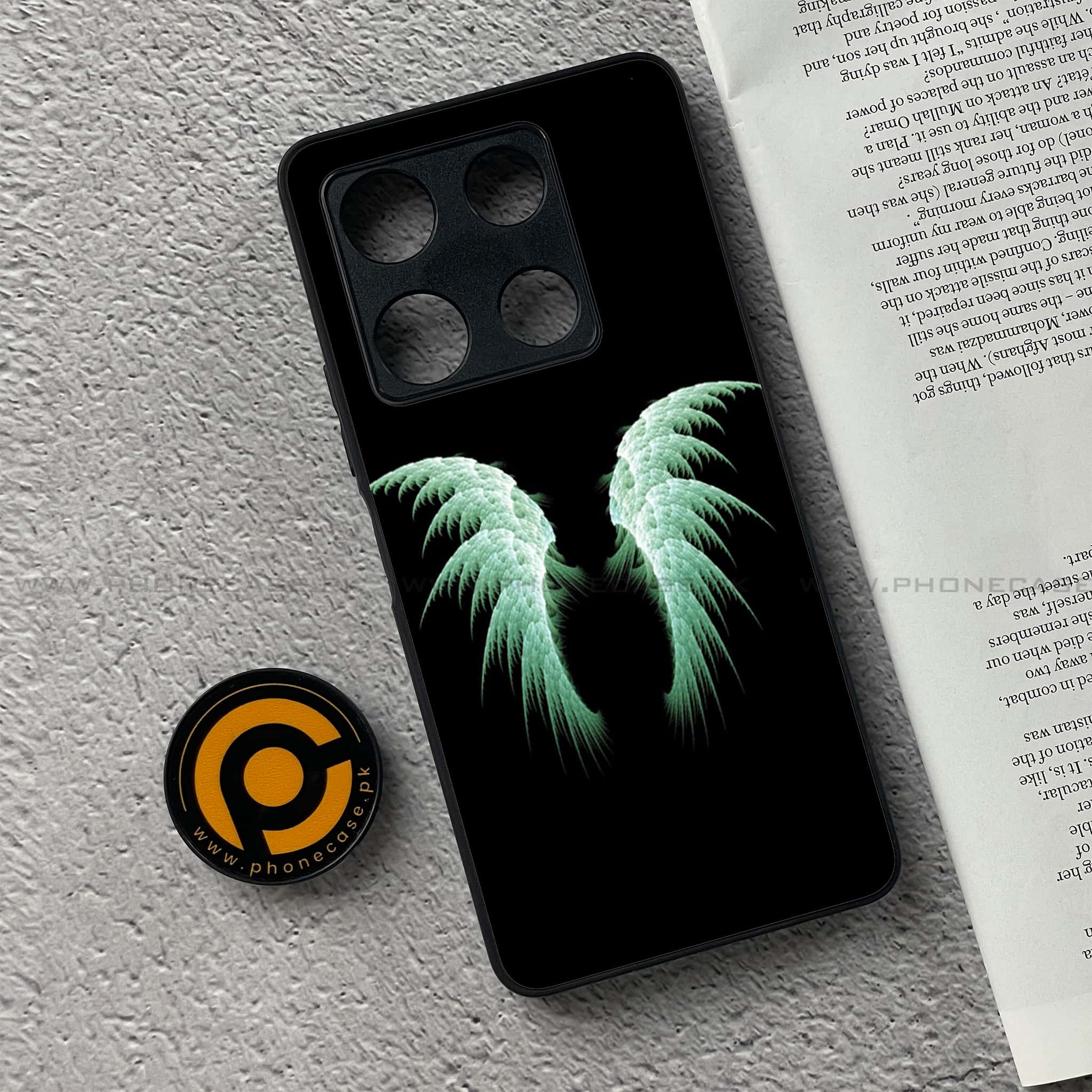 Infinix Note 30 Pro - Angel Wings Series - Premium Metal Printed soft Bumper shock Proof Case