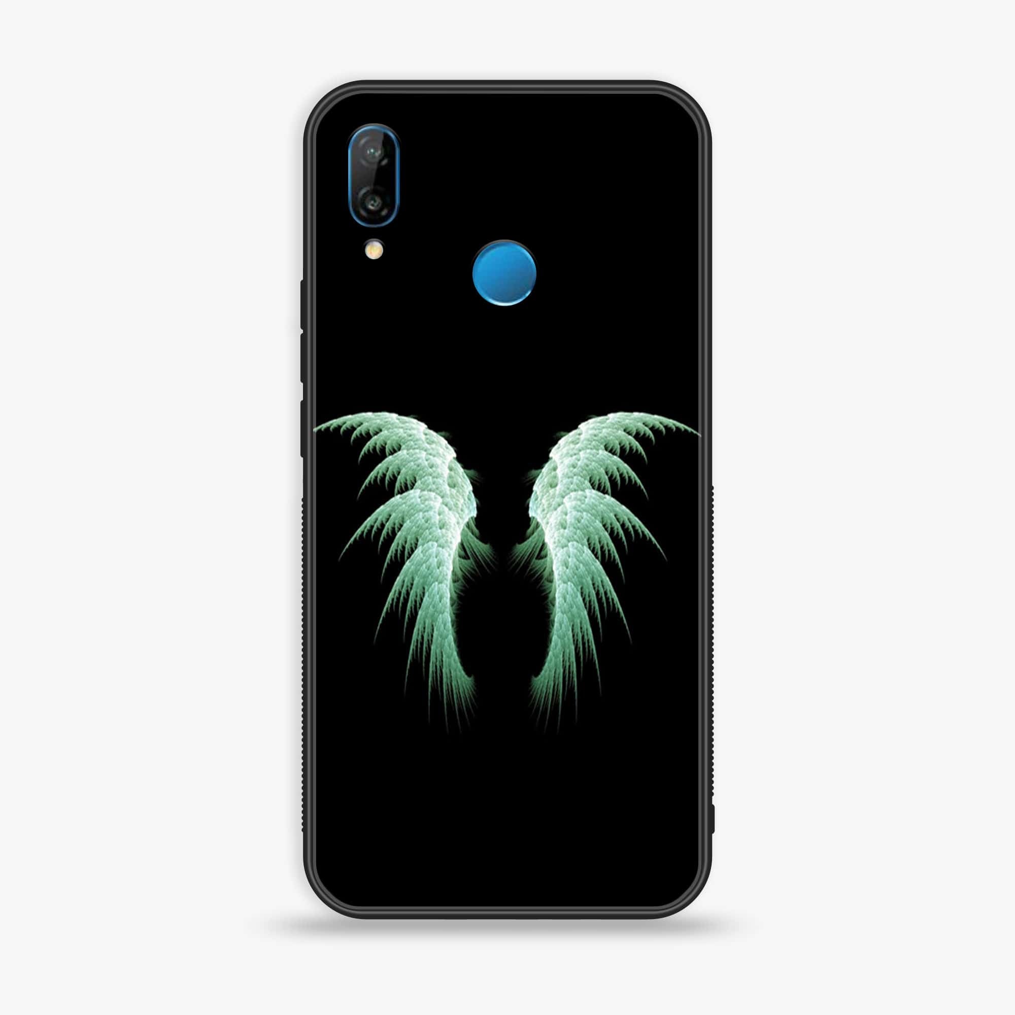 Huawei P20 lite - Angel Wings Series - Premium Printed Glass soft Bumper shock Proof Case