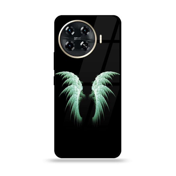 Tecno Spark 20 pro plus - Angel Wings Design 5 - Premium Printed Glass soft Bumper shock Proof Case CS-26038