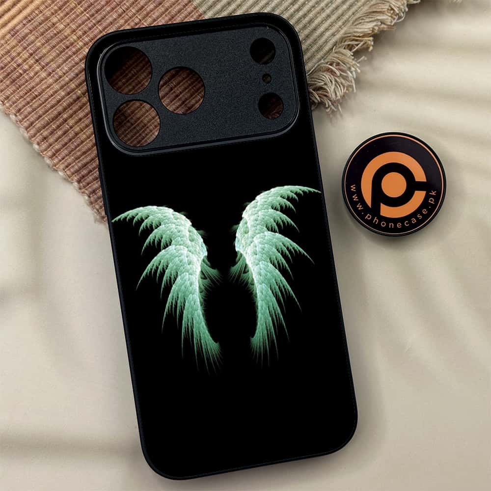 iPhone 17 Pro Max - Angel Wings Series - Premium Metal Printed soft Bumper shock Proof Case