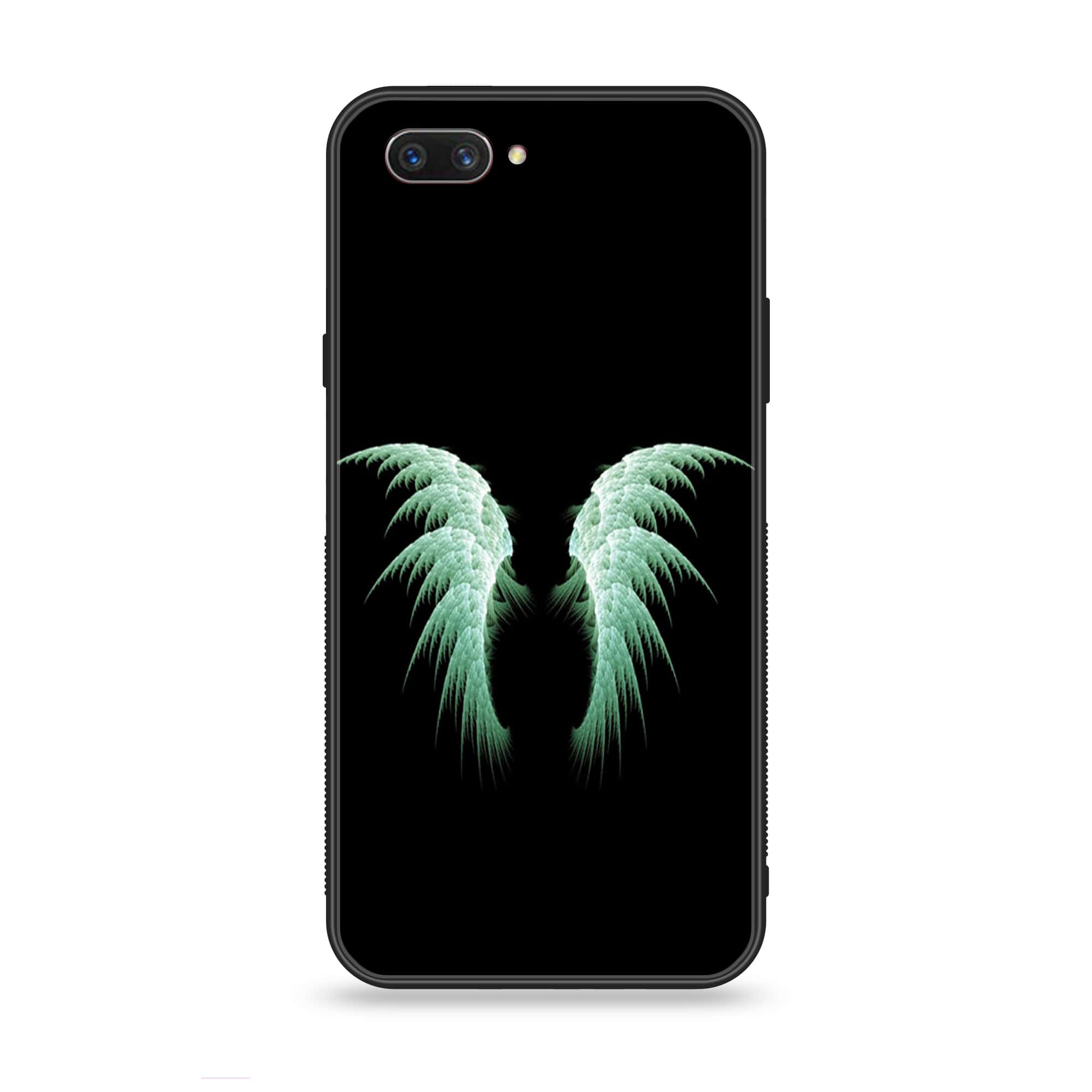 Oppo A3s - Angel Wings Series - Premium Printed Glass soft Bumper shock Proof Case