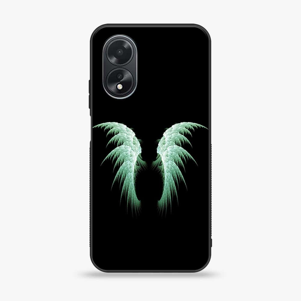 Oppo A18 4G - Angel Wings Series - Premium Printed Glass soft Bumper shock Proof Case