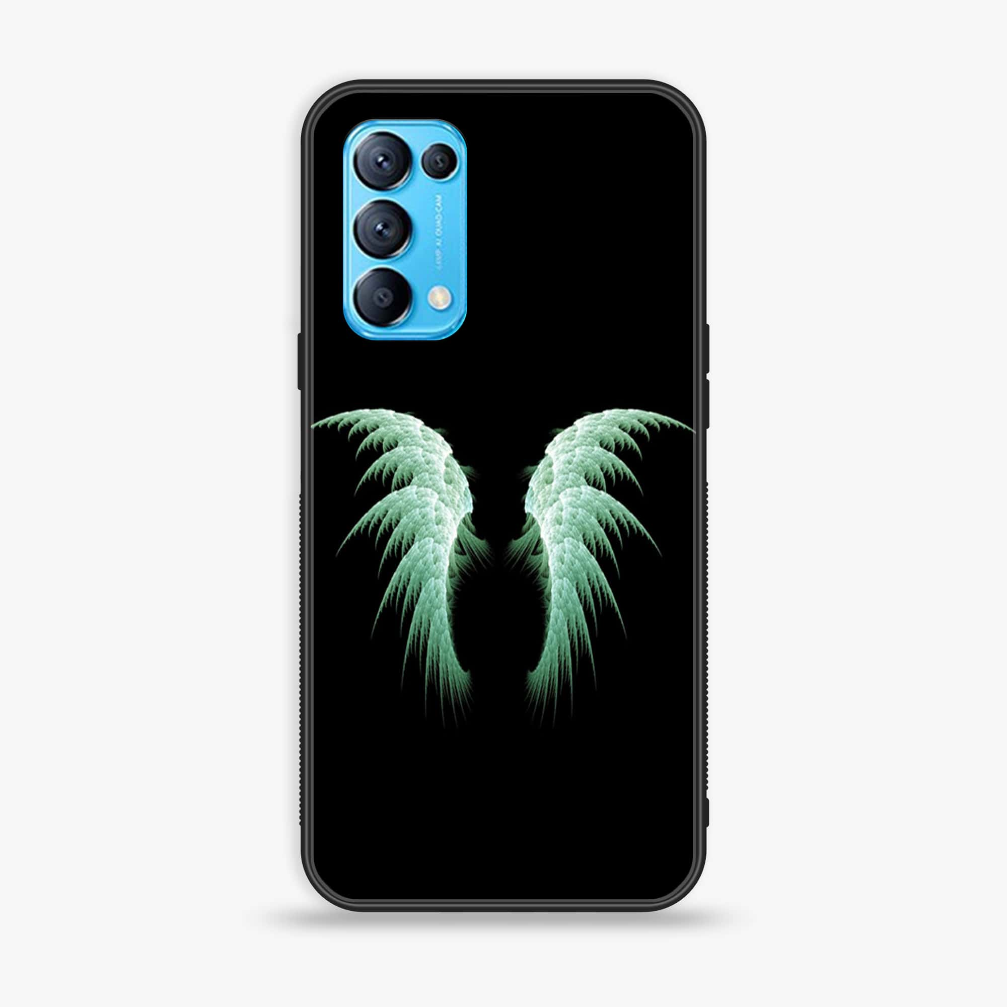 Oppo Reno 5 Angel Wing Series Premium Printed Glass soft Bumper shock Proof Case