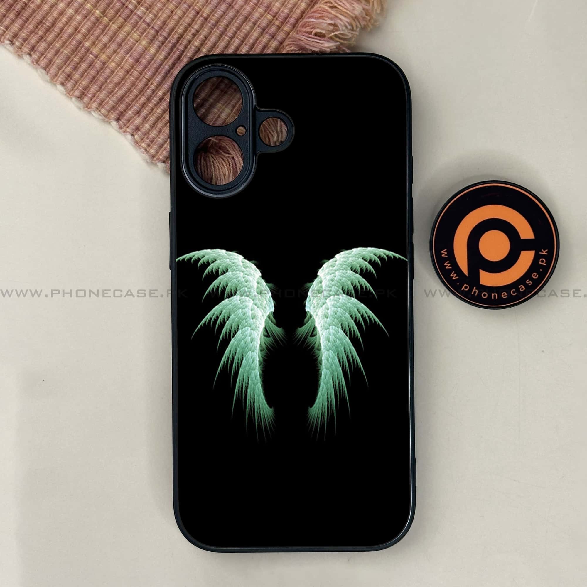 iPhone 17 - Angel Wings Series - Premium Printed Glass soft Bumper shock Proof Case