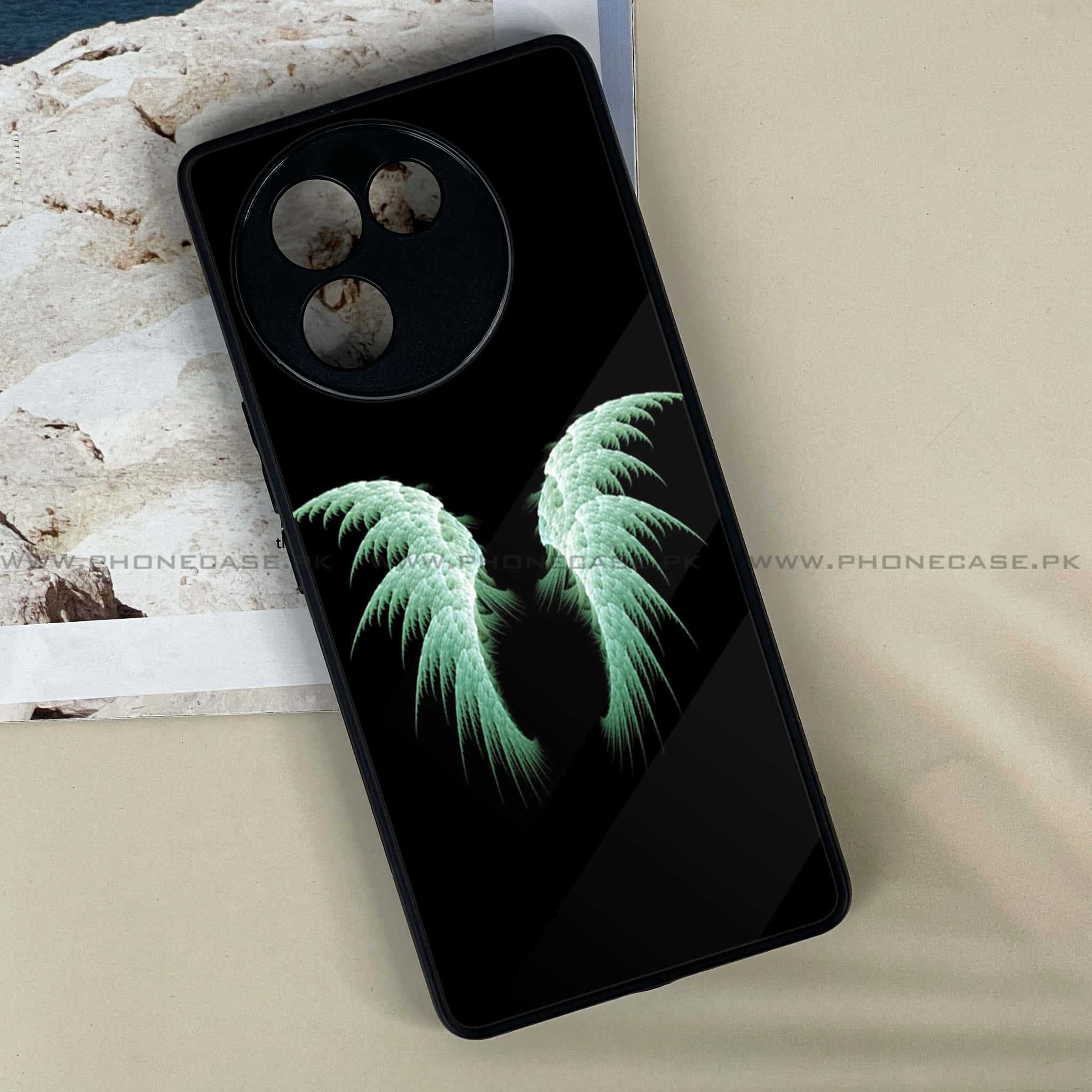 Vivo V30E - Angel Wings Series - Premium Printed Metal soft Bumper shock Proof Case