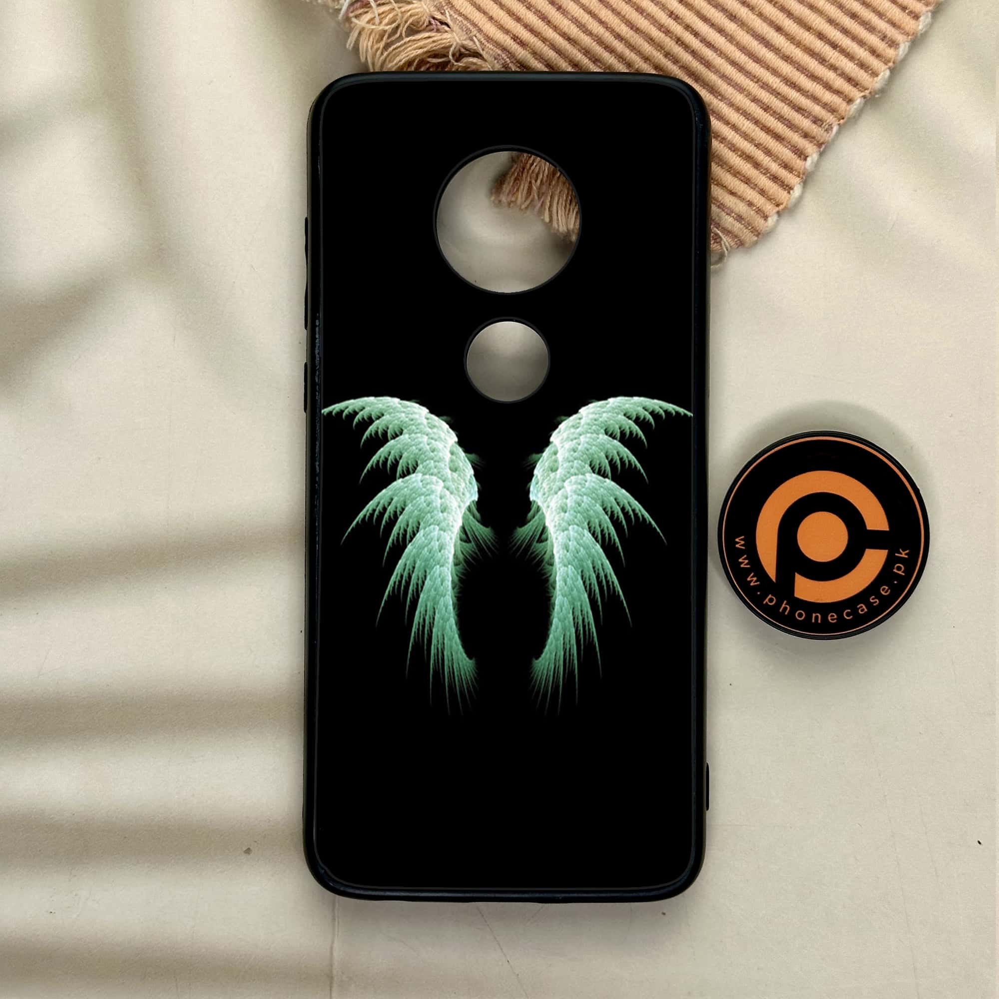 Moto G7 - Angel Wings Series - Premium Printed Glass soft Bumper shock Proof Case