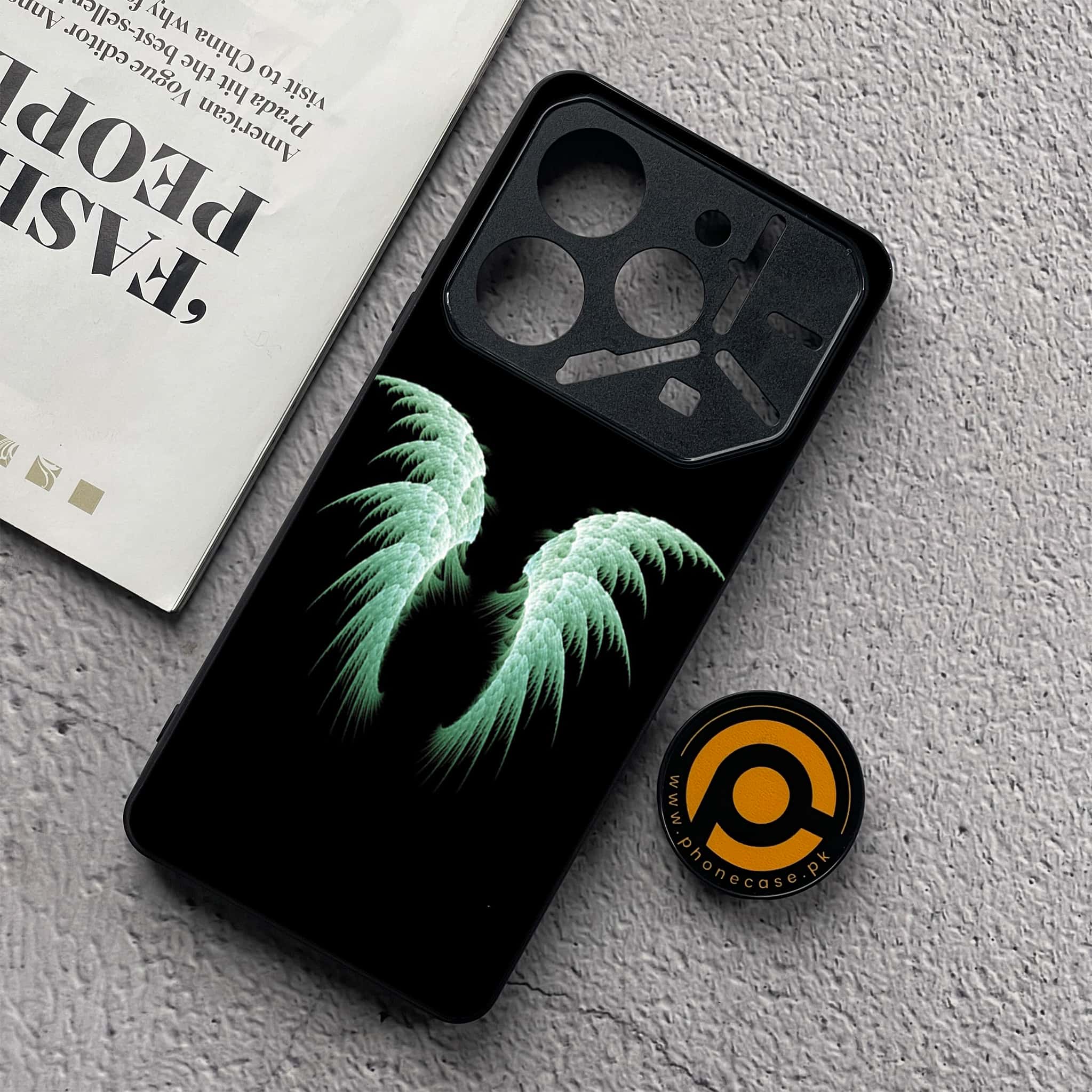 Tecno Pova 6 Neo - Angel Wings Series - Premium Metal  Printed soft Bumper shock Proof Case