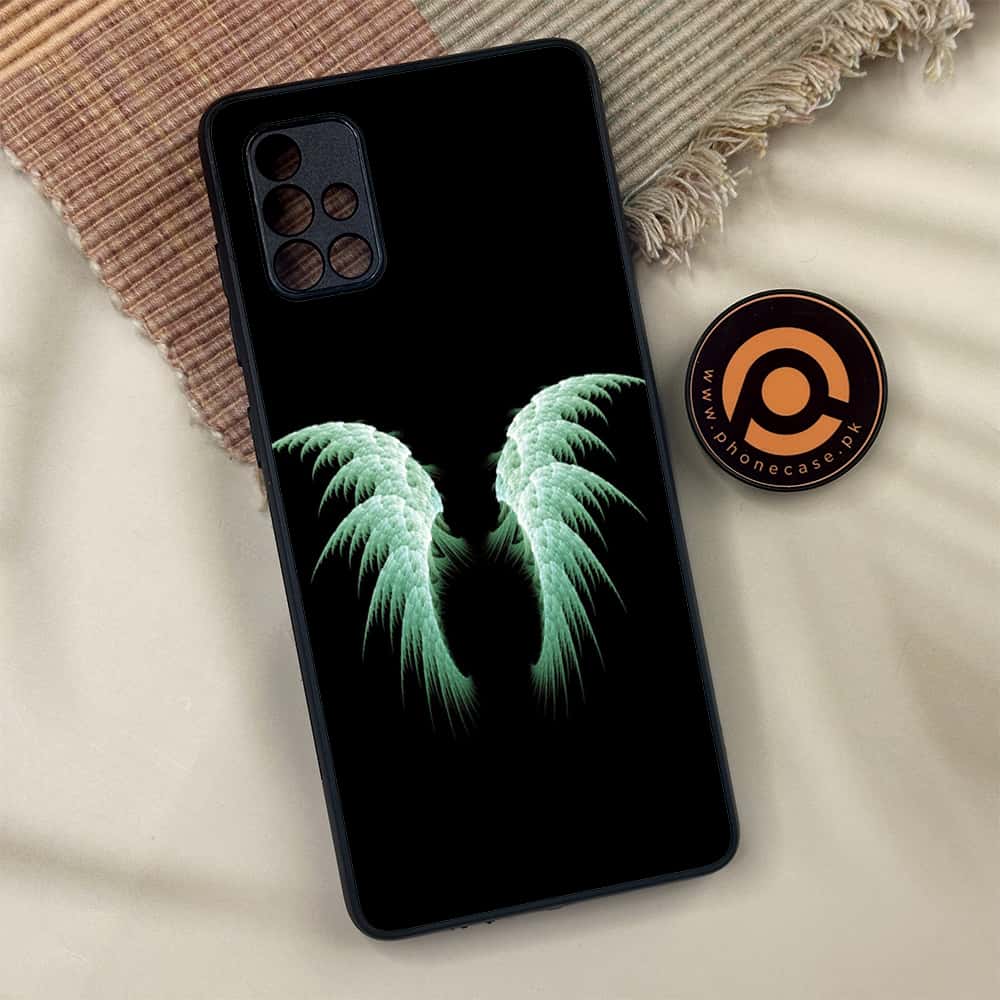 Samsung Galaxy A71 - Angel Wing Series - Premium Metal Printed soft Bumper shock Proof Case