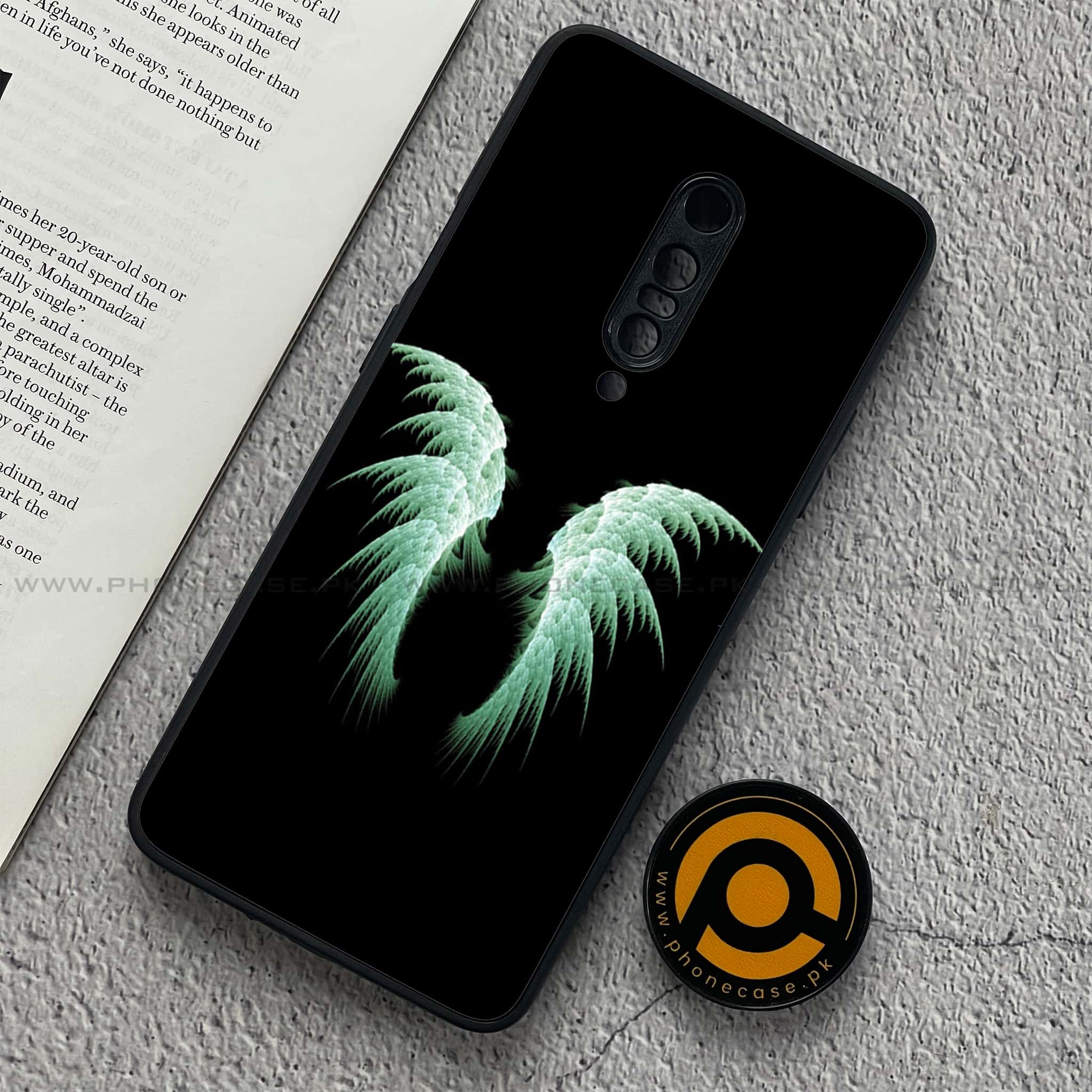 OnePlus 7 Pro - Angel Wings Series - Premium Printed Glass soft Bumper shock Proof Case