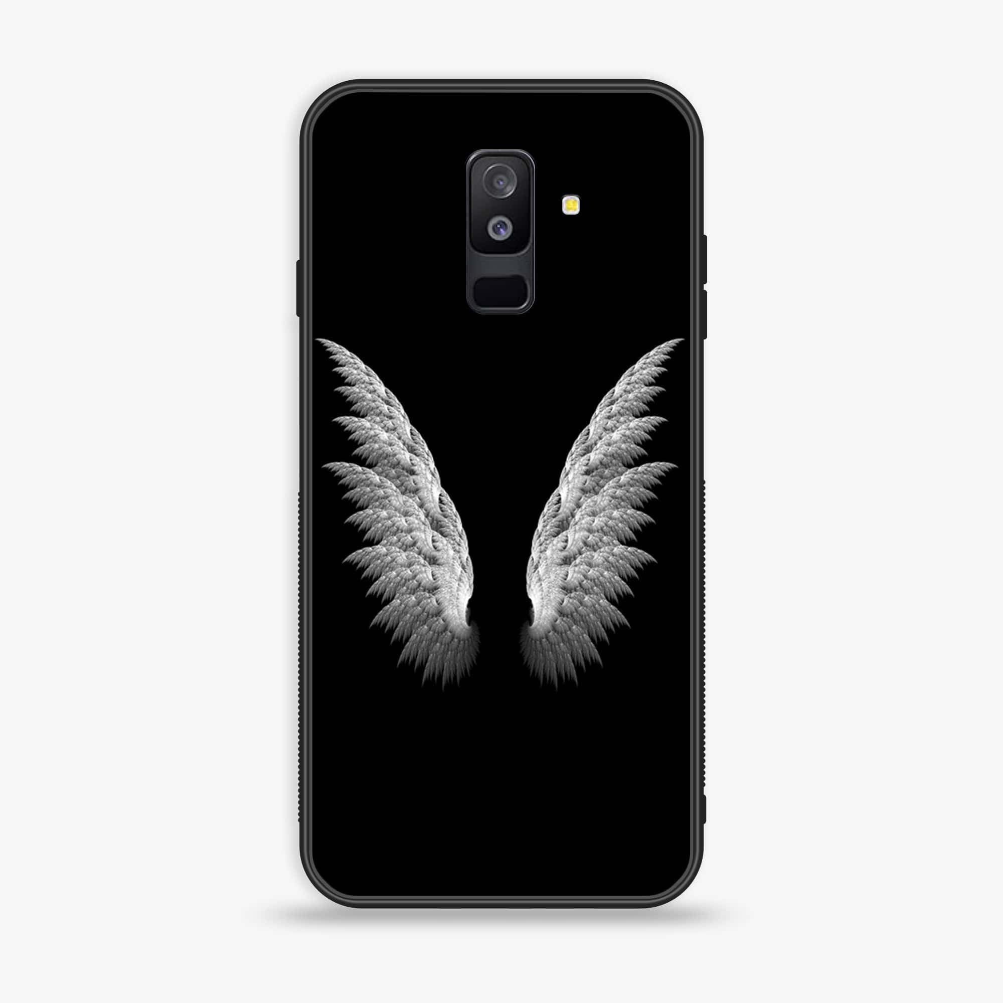 Samsung Galaxy A6 Plus (2018) - Angel Wings Series - Premium Printed Glass soft Bumper shock Proof Case