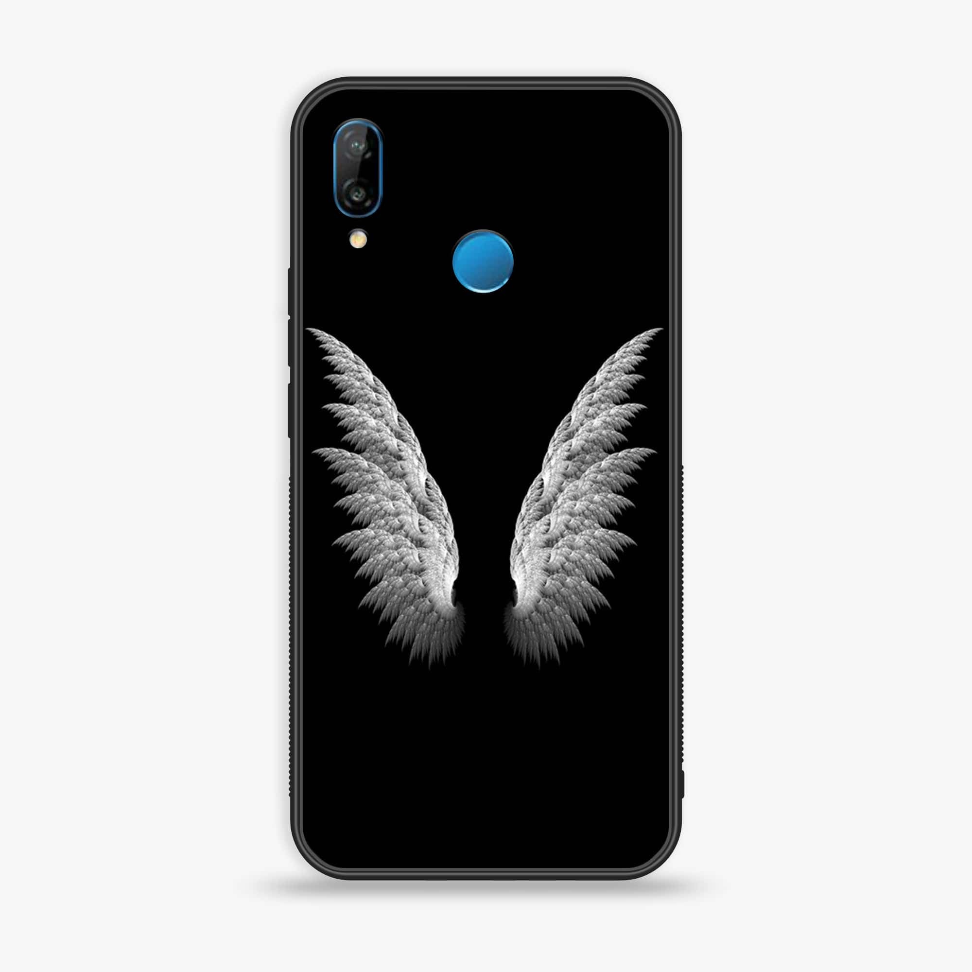 Huawei P20 lite - Angel Wings Series - Premium Printed Glass soft Bumper shock Proof Case