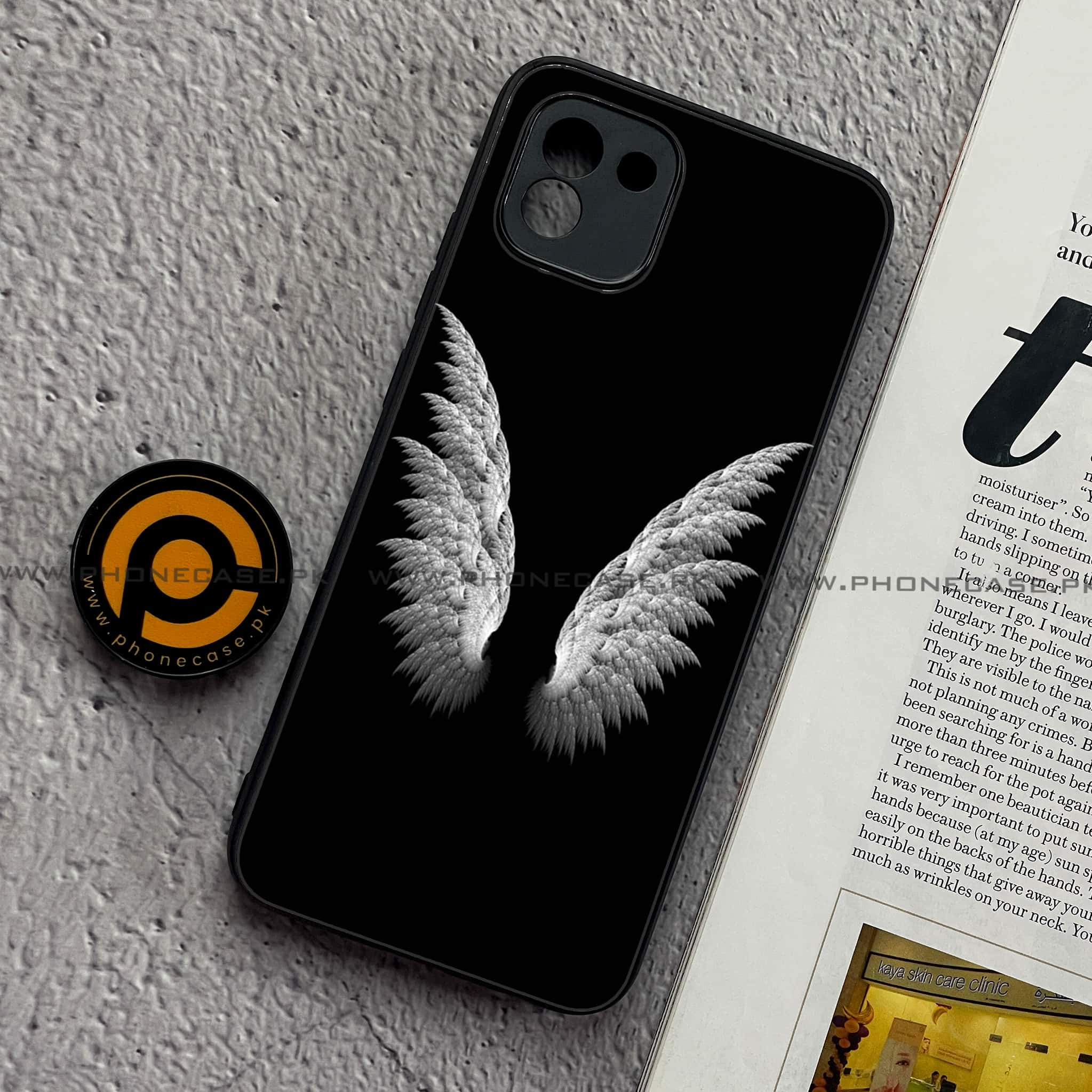 Samsung Galaxy A03 - Angel Wings Series - Premium Printed Glass soft Bumper shock Proof Case