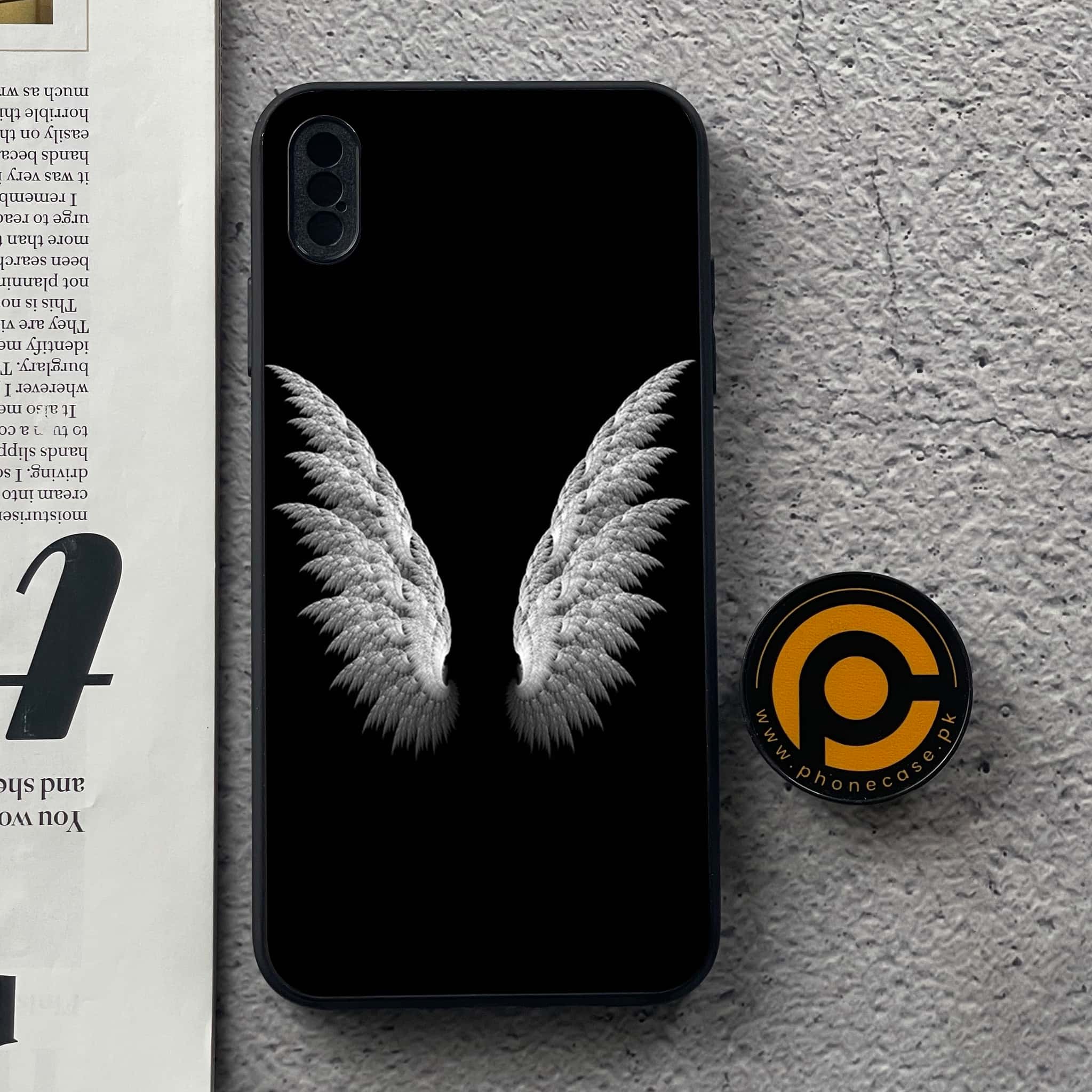 iPhone Xs Max - Angel Wing Series - Premium Metal Printed soft Bumper shock Proof Case
