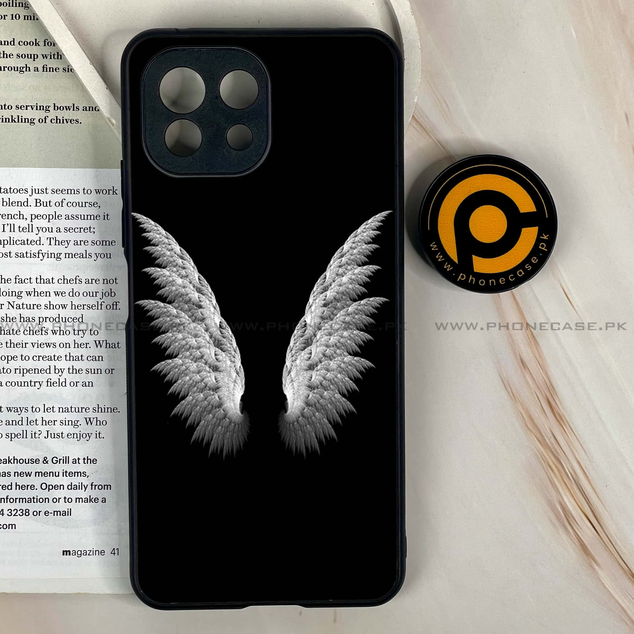 Mi 11 Lite - Angel Wings Series - Premium Printed Glass soft Bumper shock Proof Case